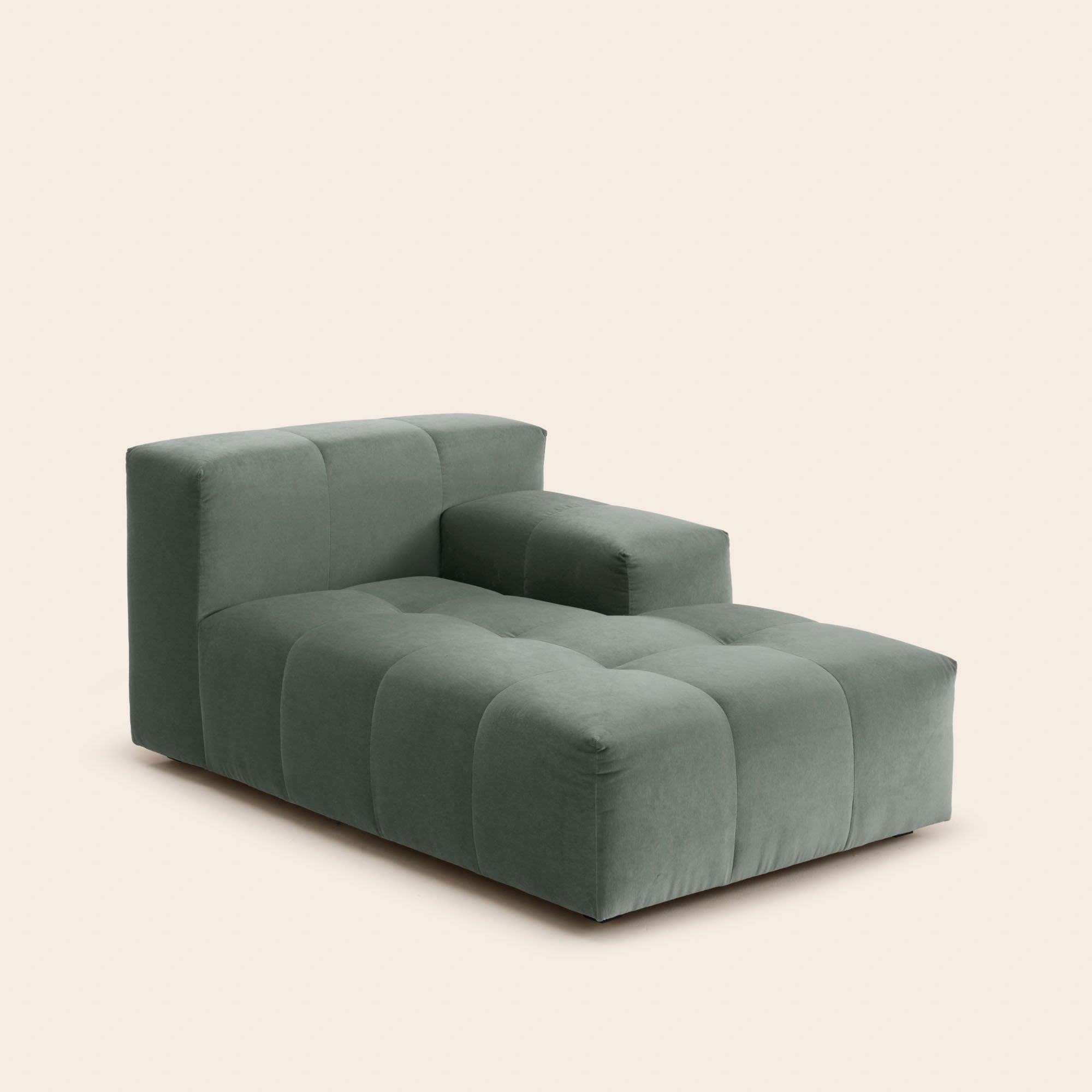 Méridienne modulable D UBERTO opal kaki grisé