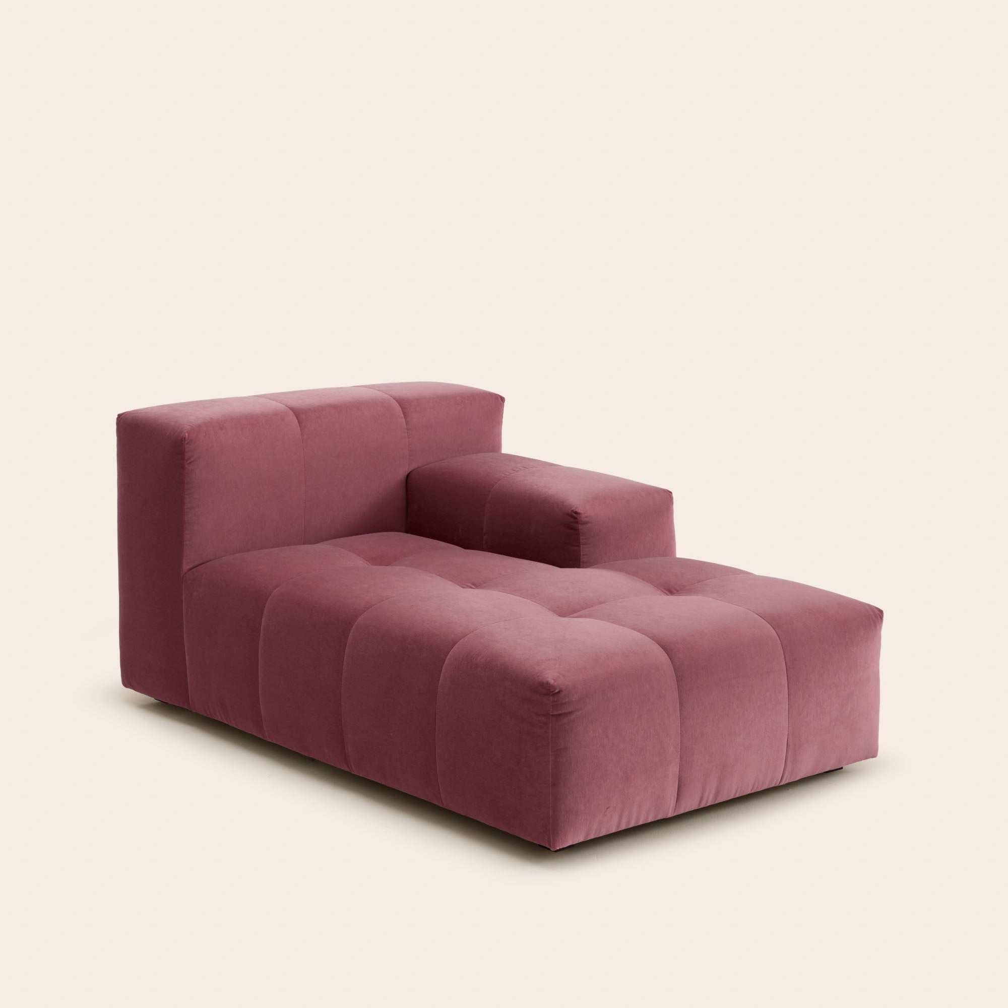 Méridienne modulable D UBERTO opal aubergine douce