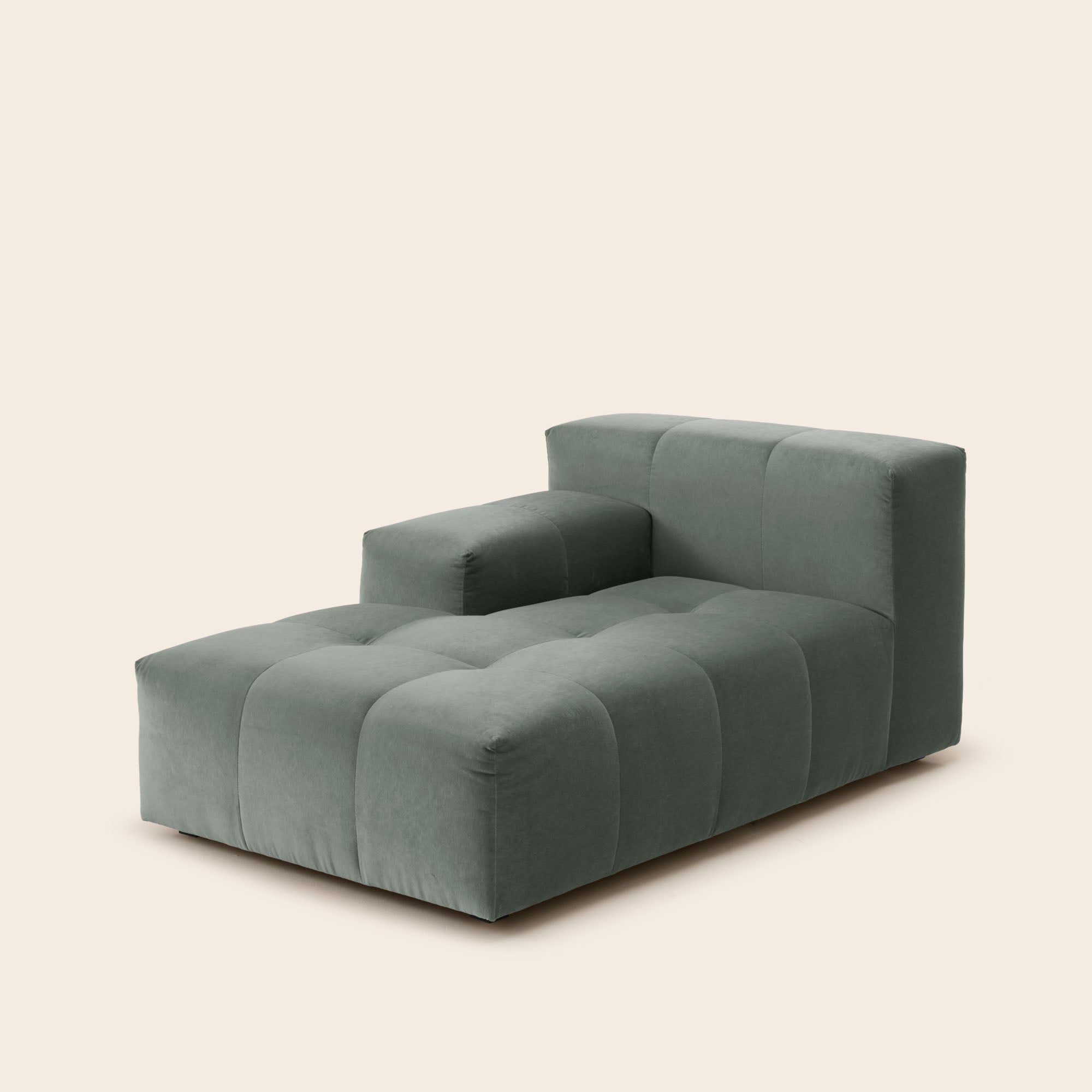 Méridienne modulable G UBERTO opal kaki grisé