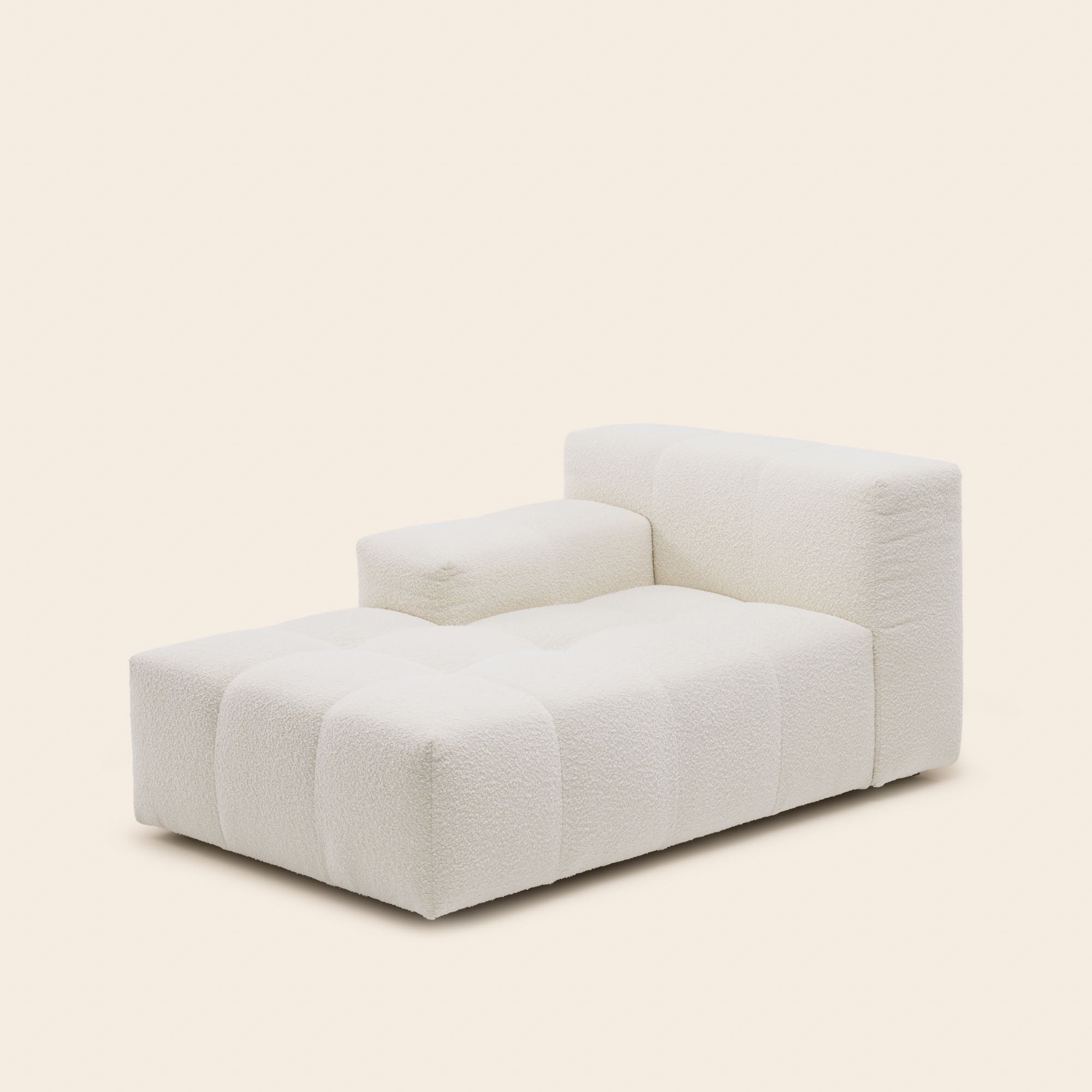 Méridienne modulable G UBERTO sym écru bouclé