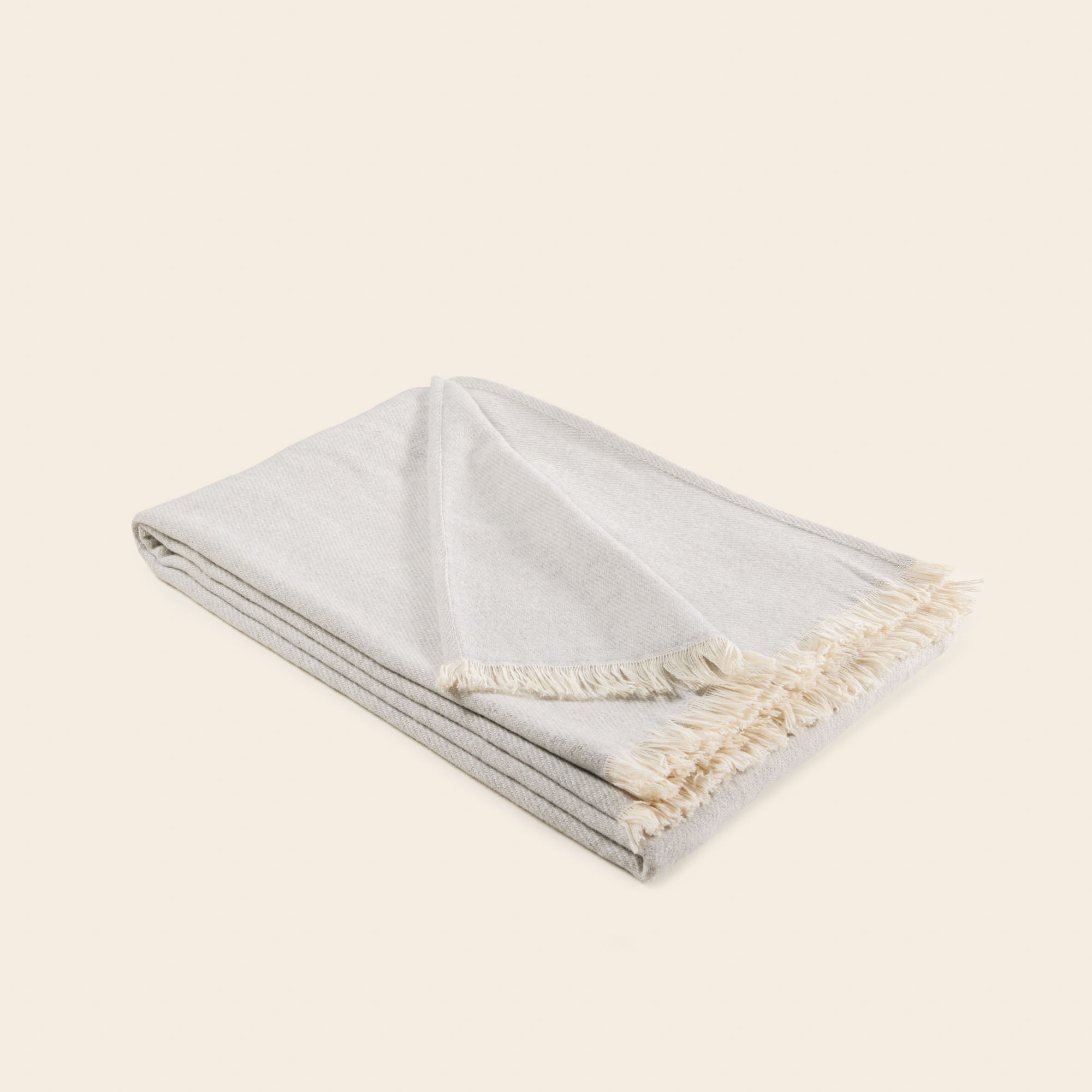 Plaid GORAN ecru et gris perlé