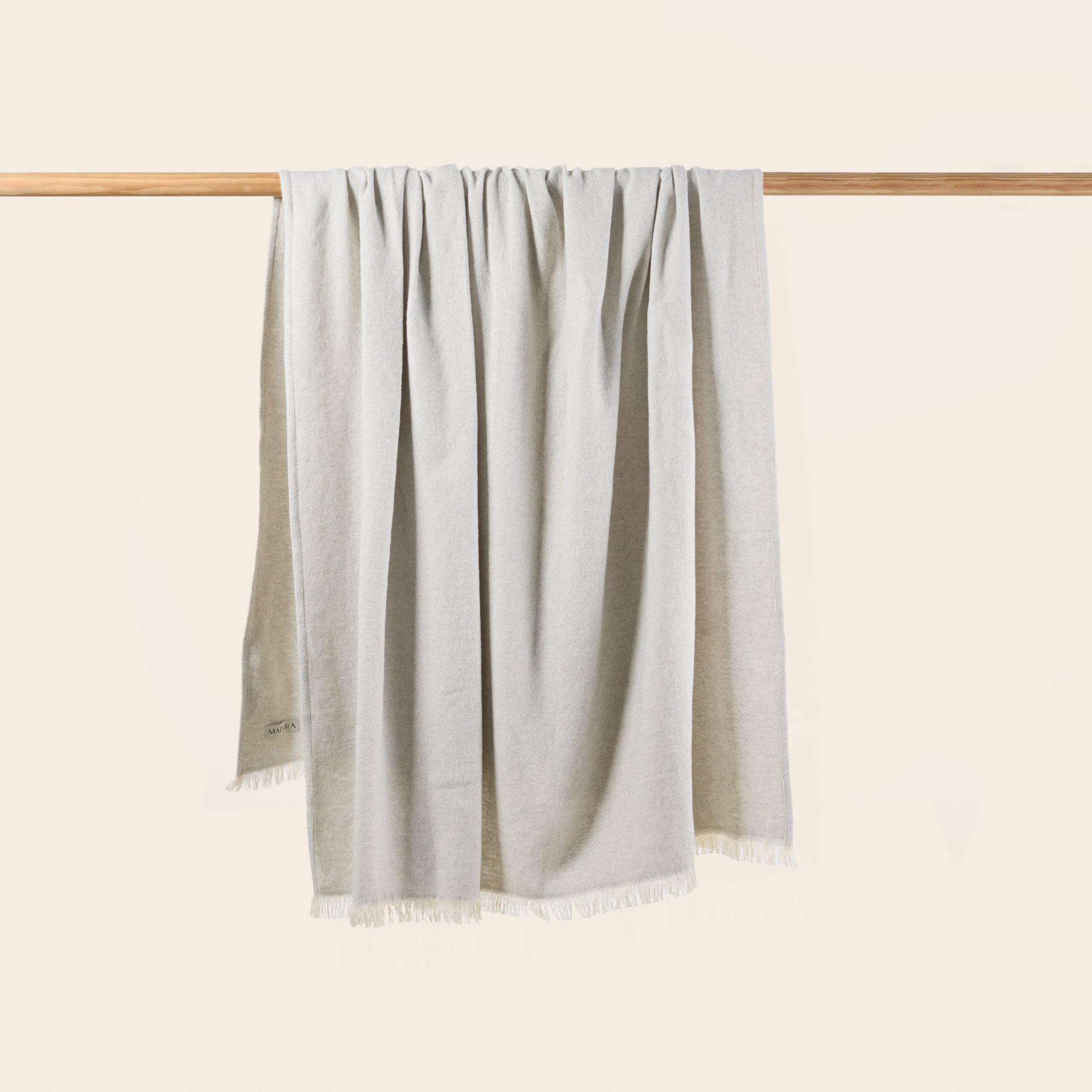 Plaid GORAN ecru et gris perlé