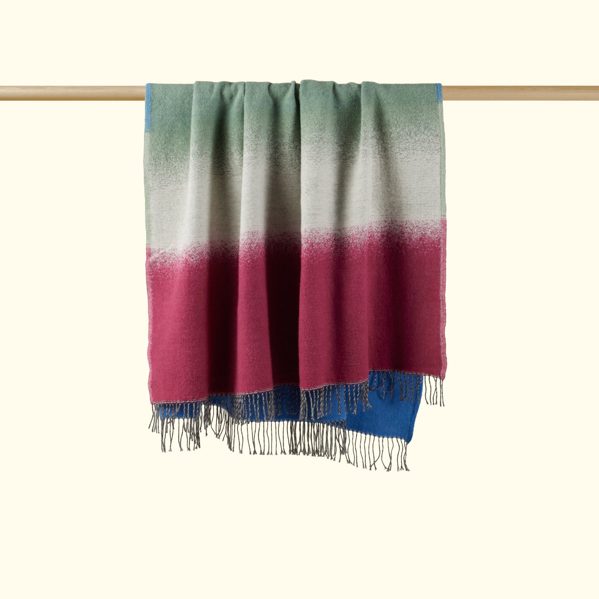 Plaid NELLE bleu à 3 coloris multiples