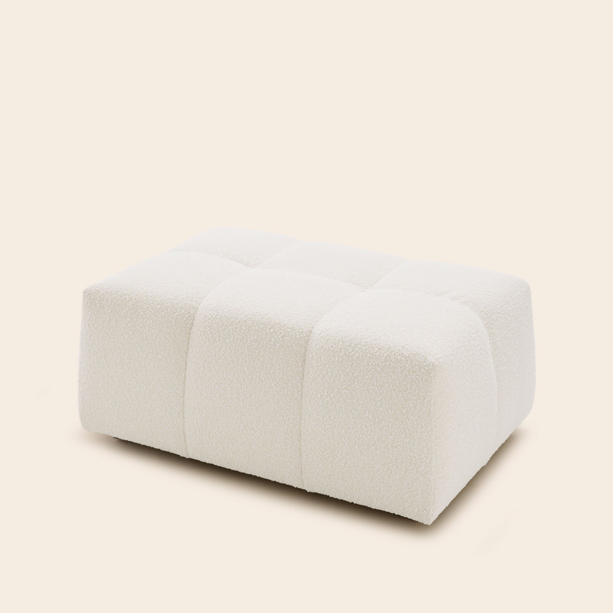 Pouf modulable UBERTO sym écru bouclé