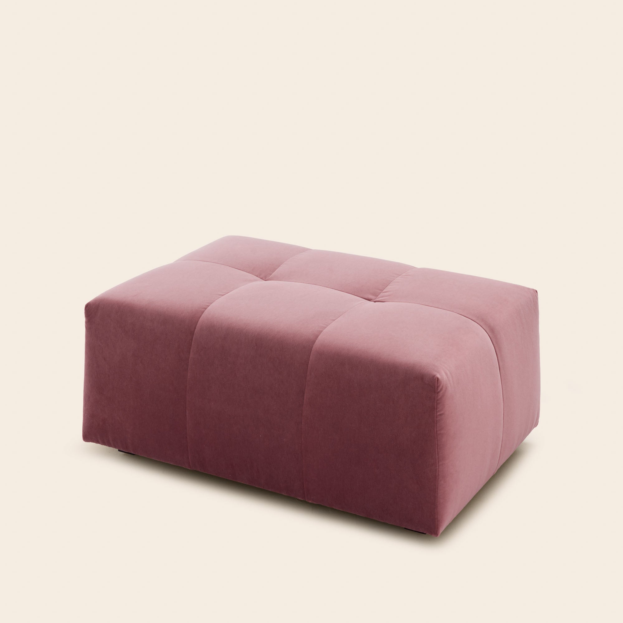 UBERTO modular pouf in soft aubergine opal