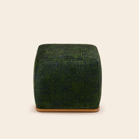 Pouf ARNEL klark bleu nuit et vert olive
