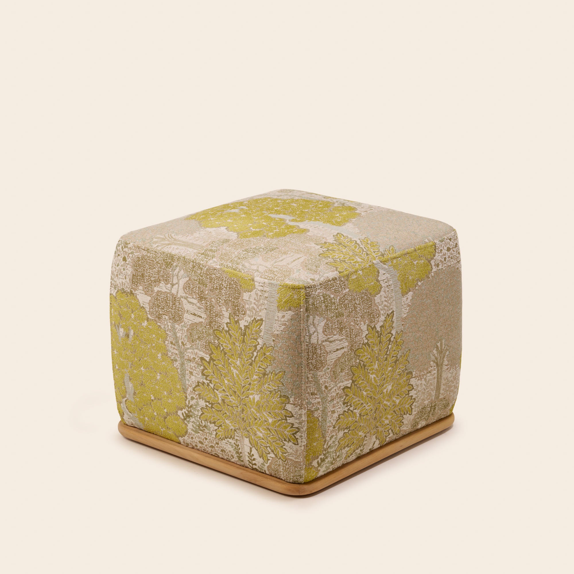 Pouf ARNEL alisia jaune sulfure naturel