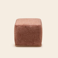 Pouf ARNEL klark rose de pêcher caramel