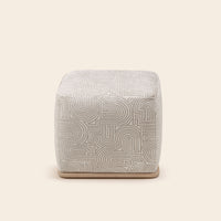 Pouf ARNEL klark blanc et naturel