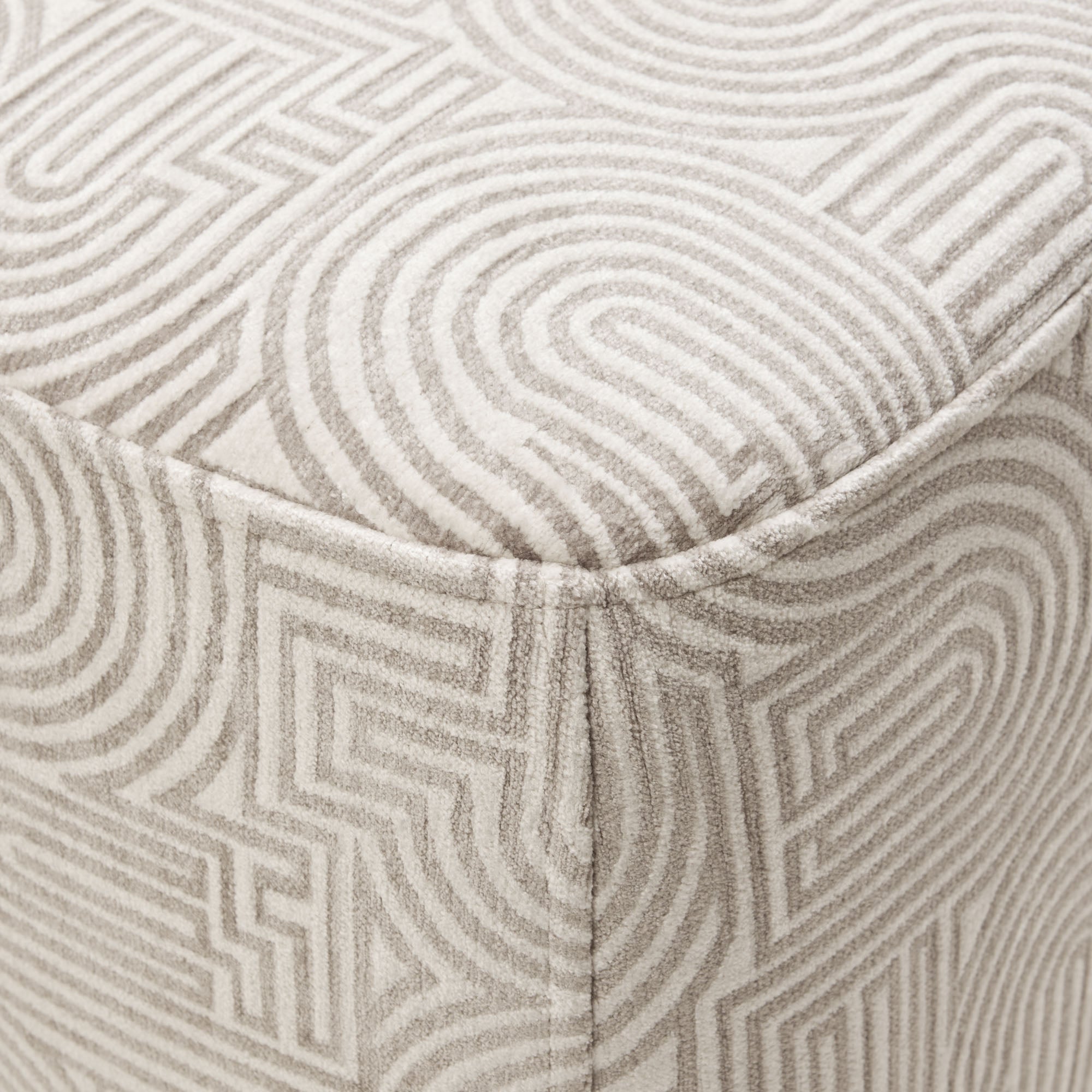 Pouf ARNEL klark blanc et naturel