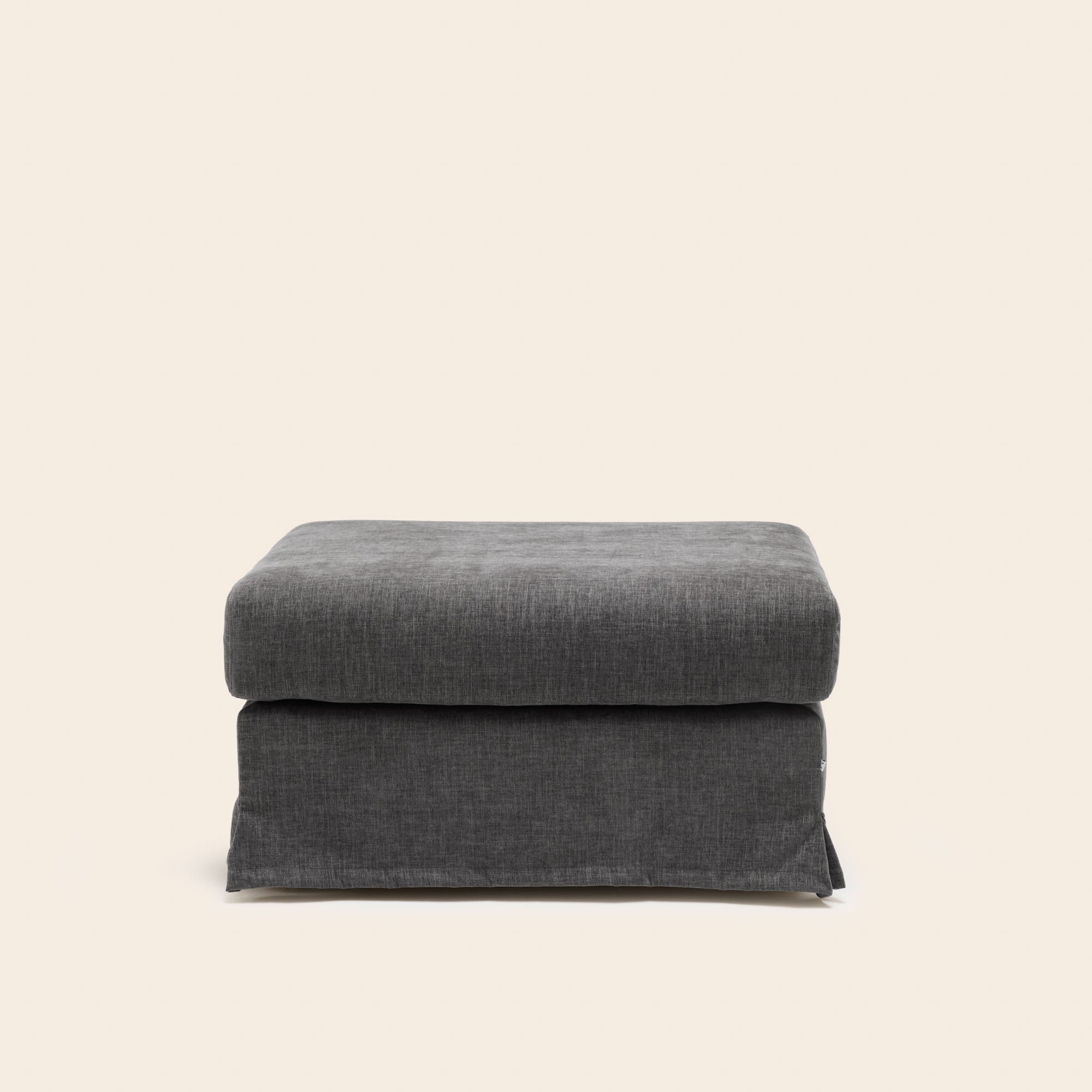 Pouf CLARIBEL chenille gris graphite