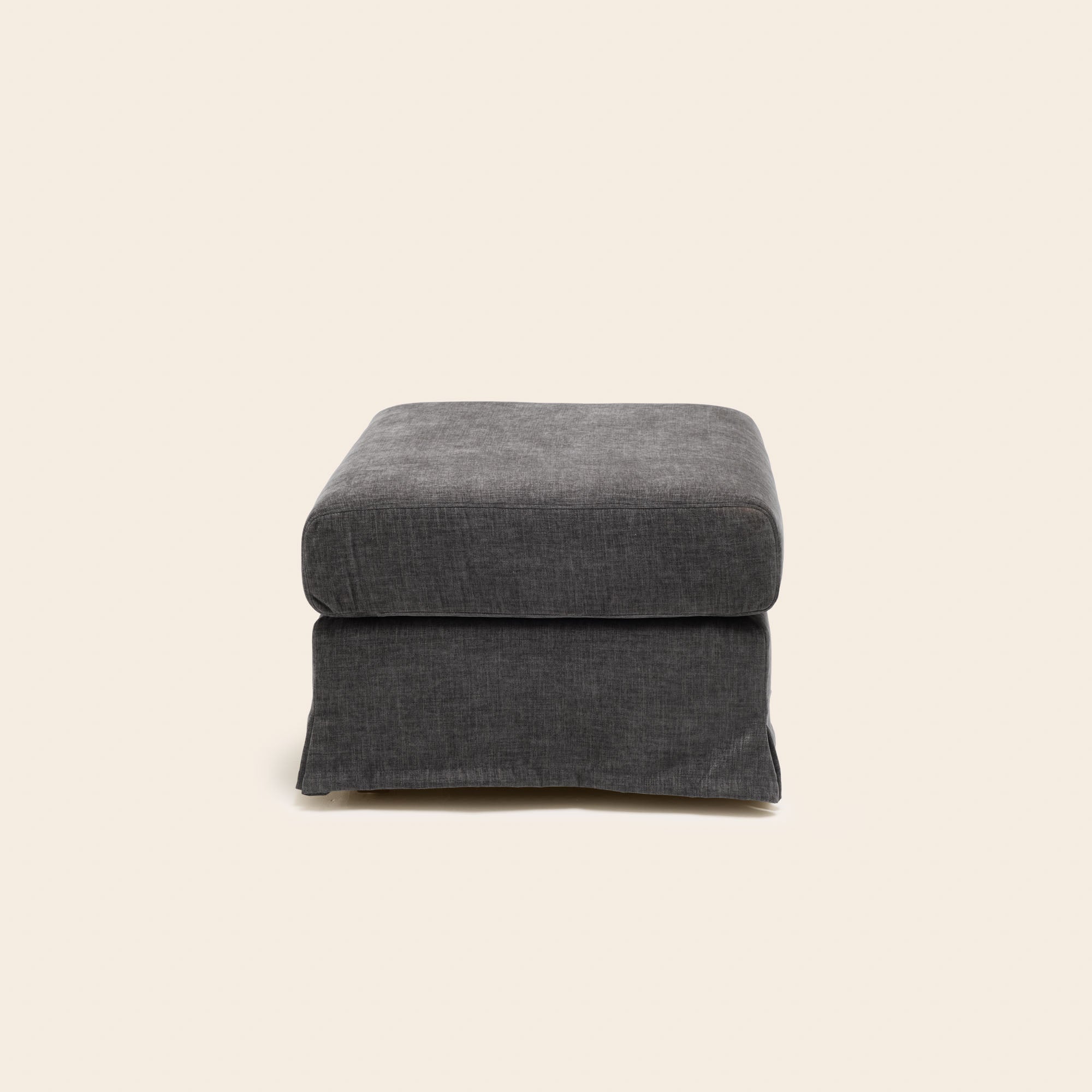 Pouf CLARIBEL chenille gris graphite
