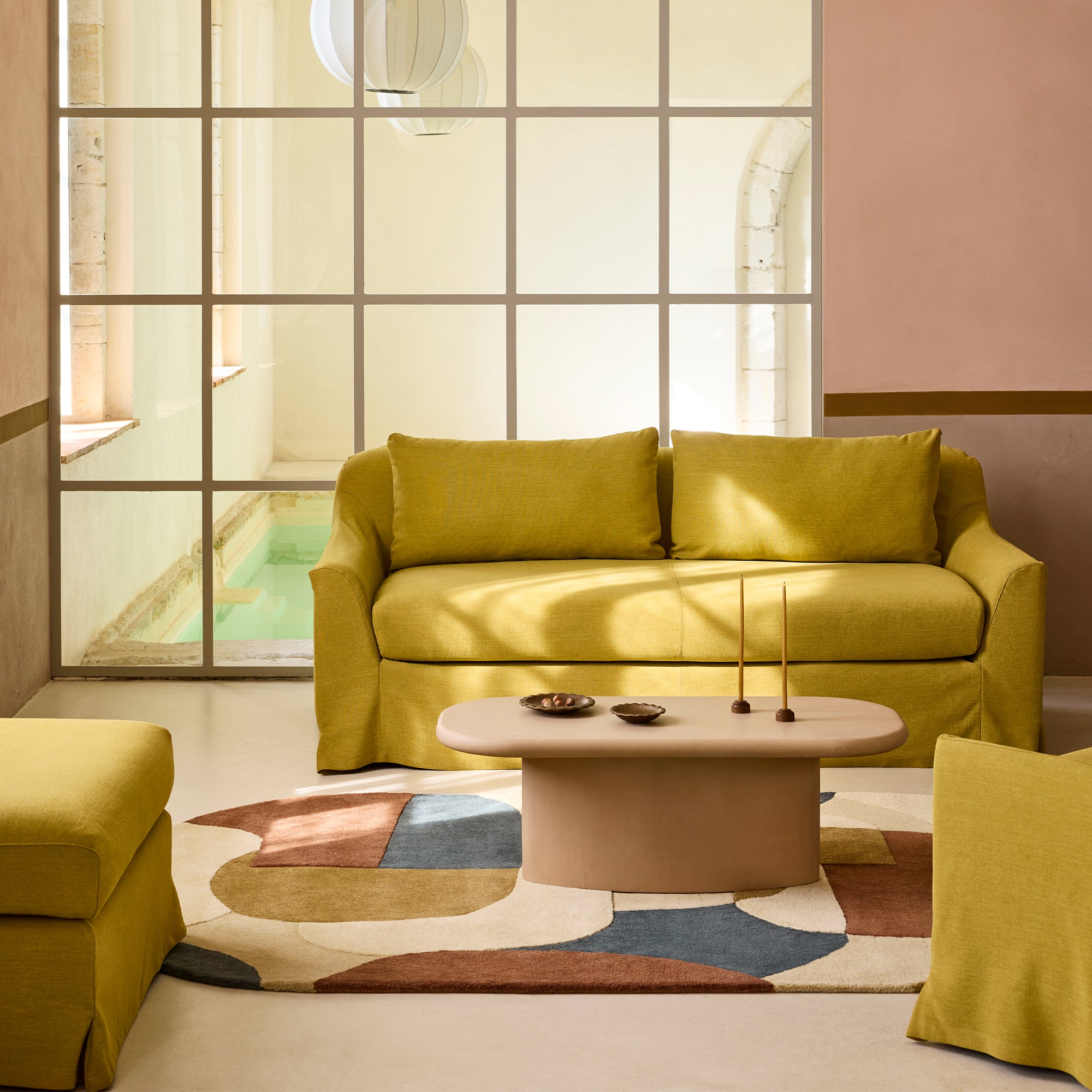 Pouf CLARIBEL barbate curry