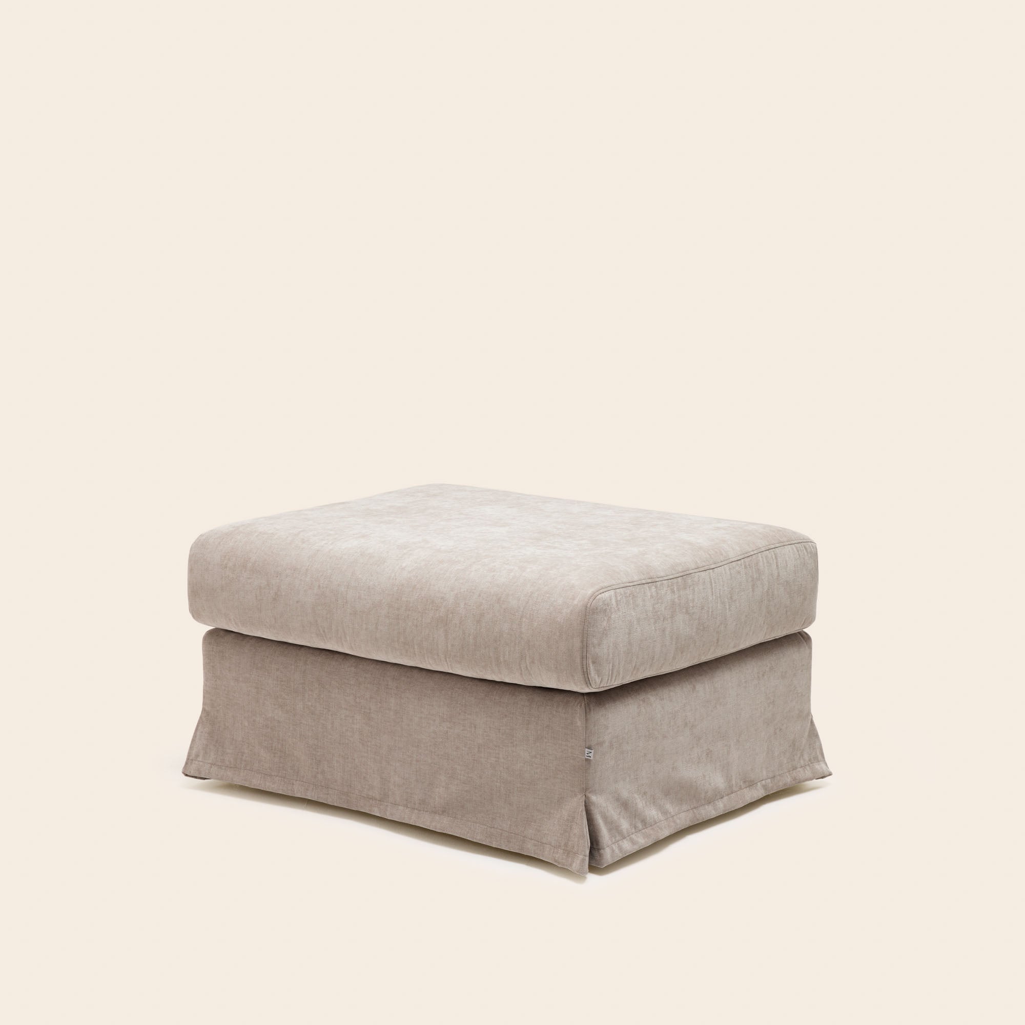Pouf CLARIBEL chenille taupe glacé