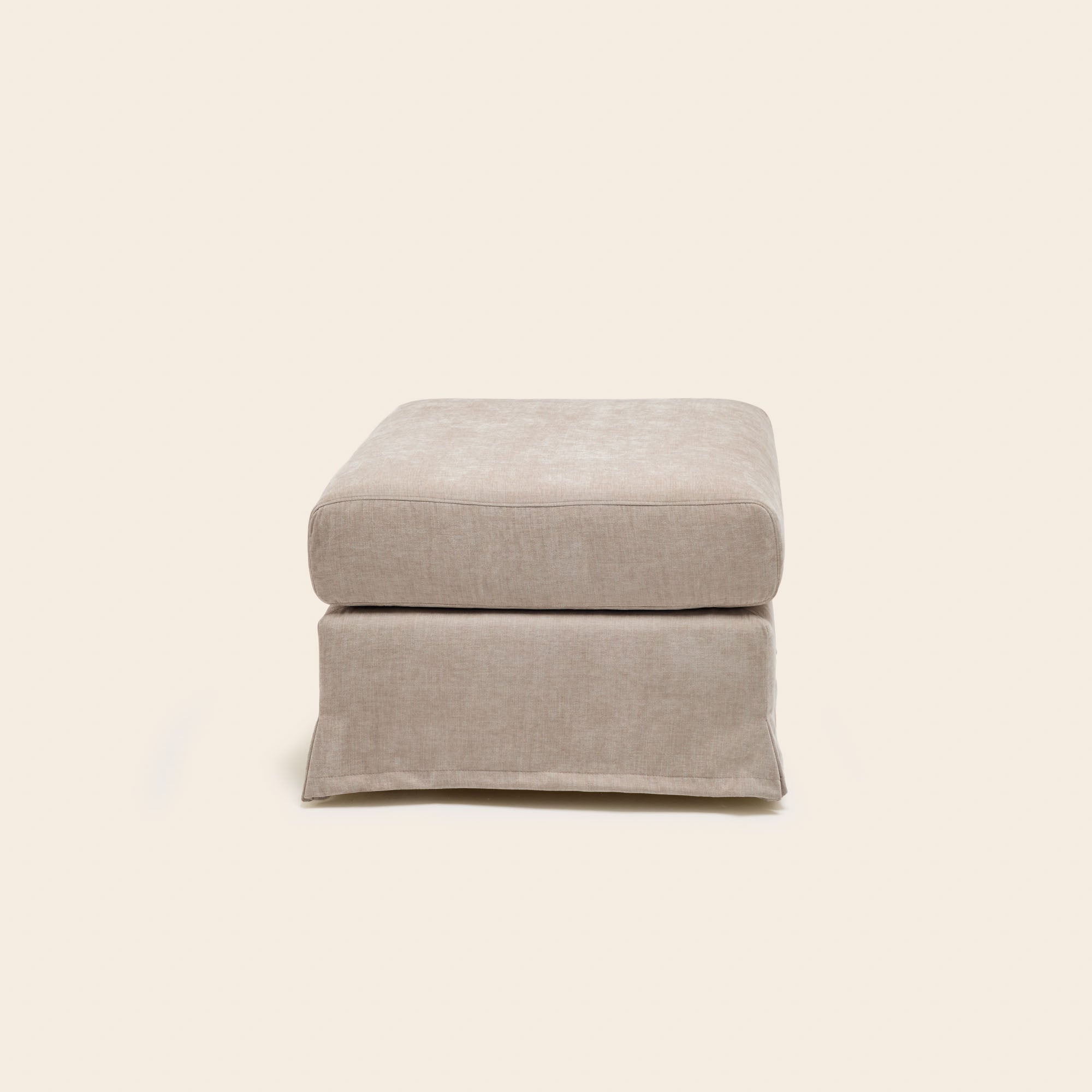 Pouf CLARIBEL chenille taupe glacé