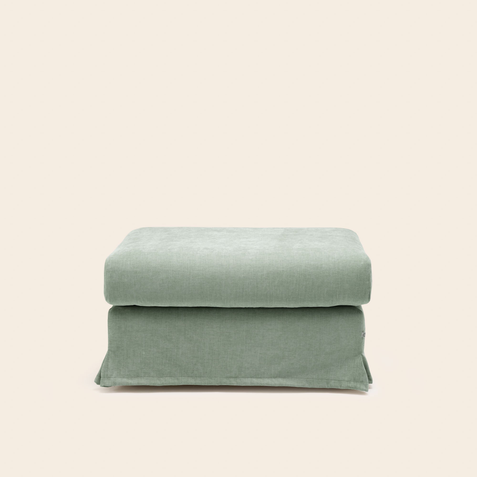 Pouf CLARIBEL chenille vert de gris