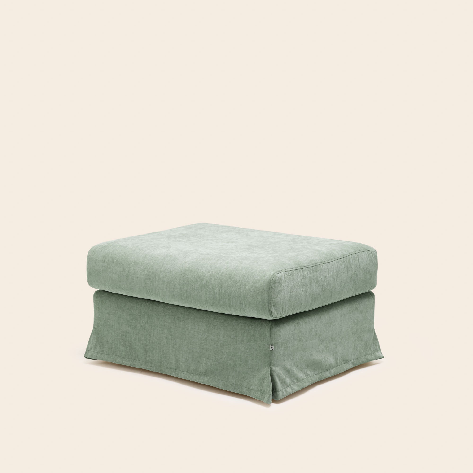 Pouf CLARIBEL chenille vert de gris