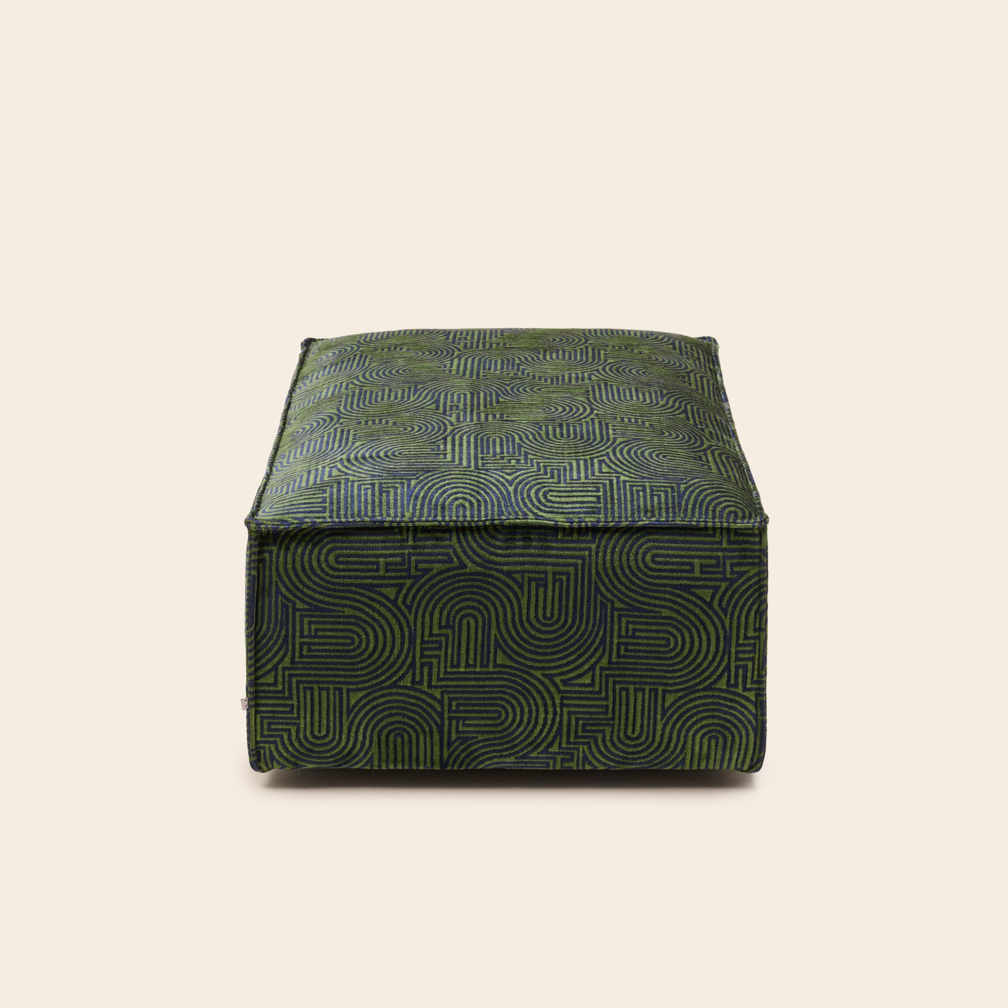 Pouf DYONIS klark bleu nuit et vert olive