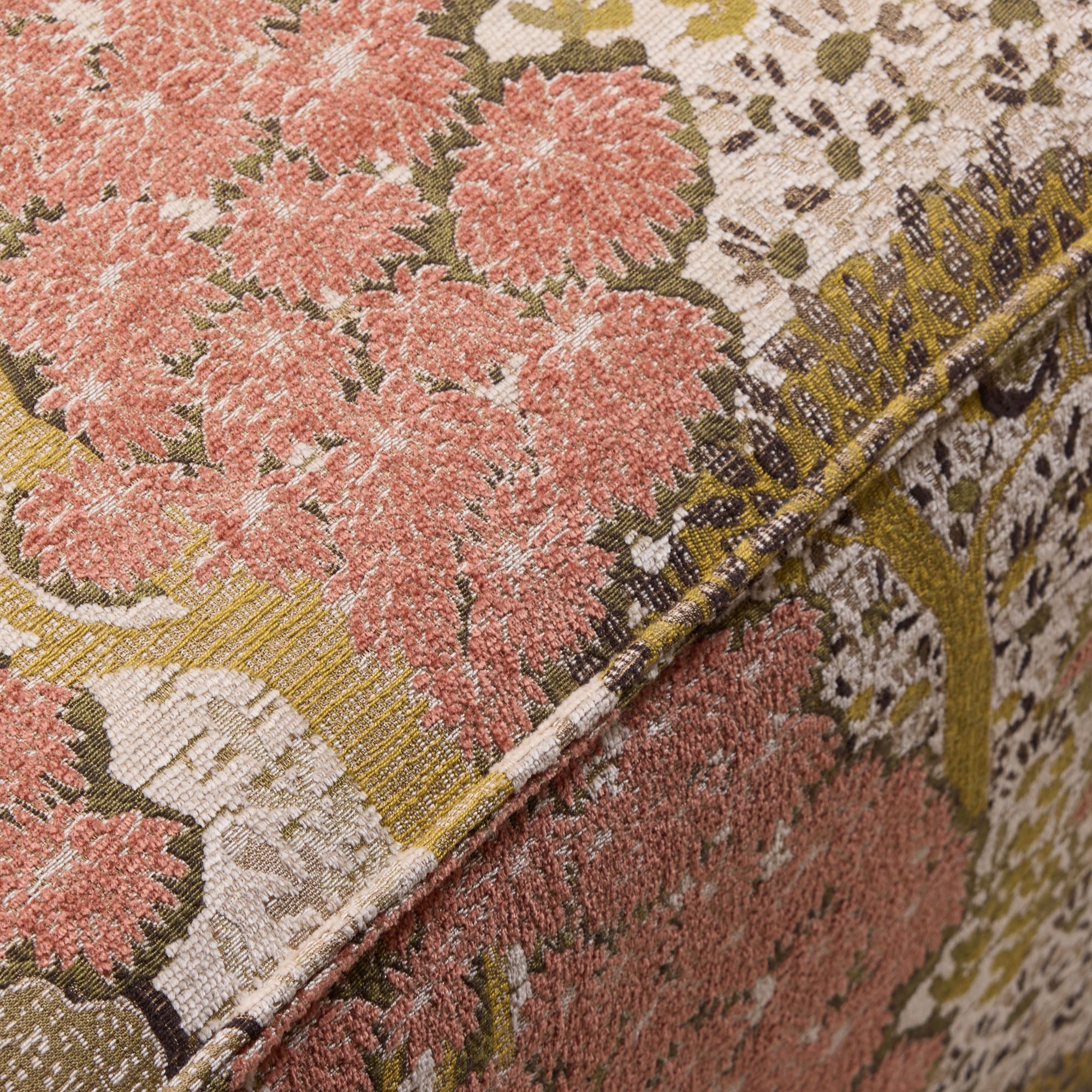 Naturel en oranjeroze DYONIS poef