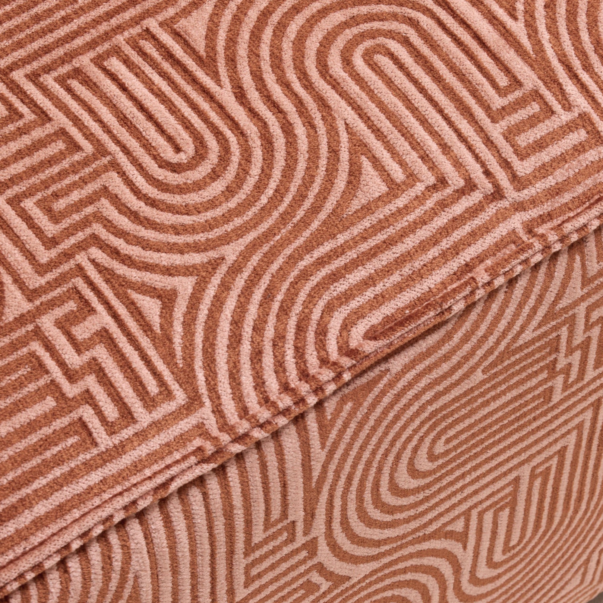 Pouf DYONIS klark rose de pêcher caramel