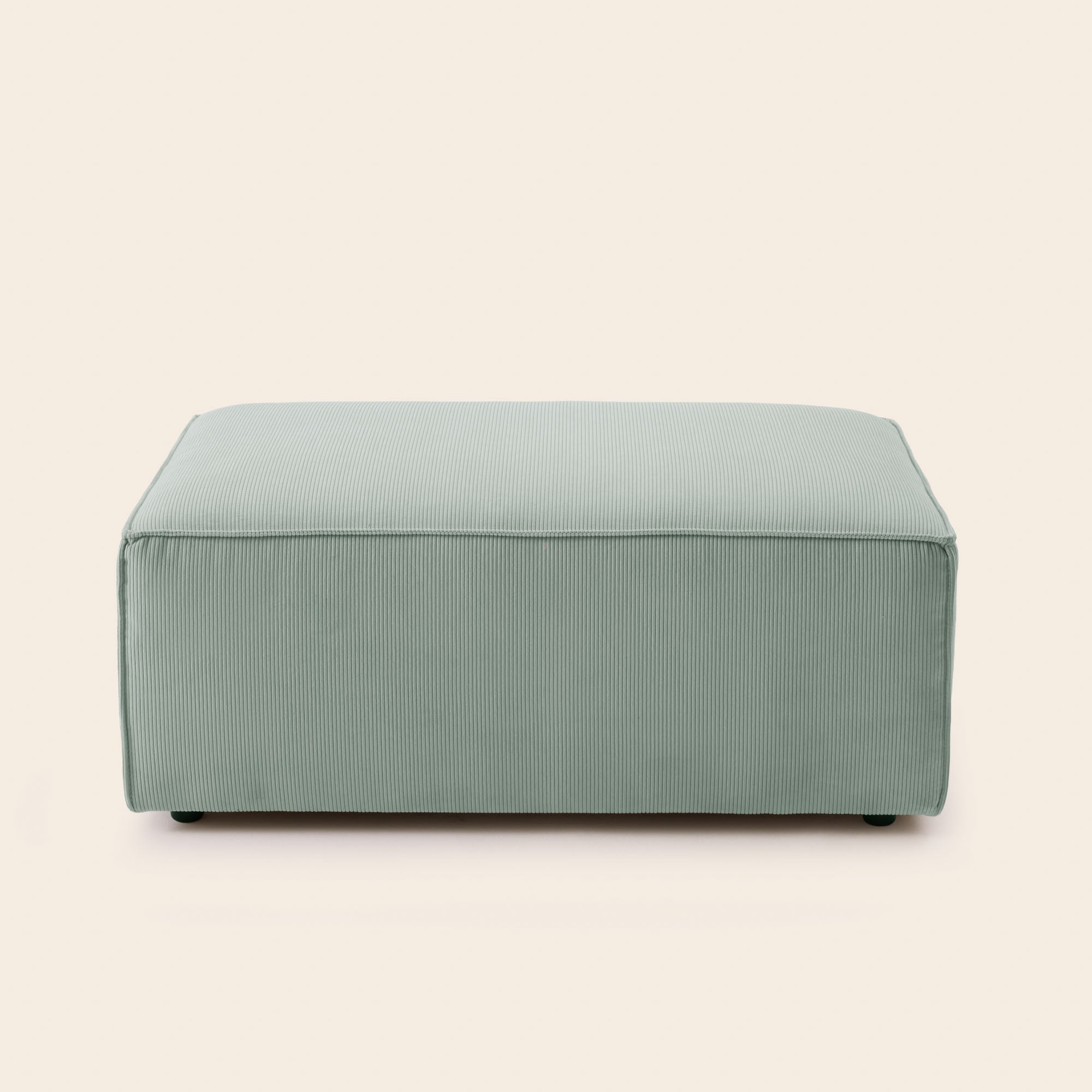 Pouf DYONIS velours côtelé vert de gris