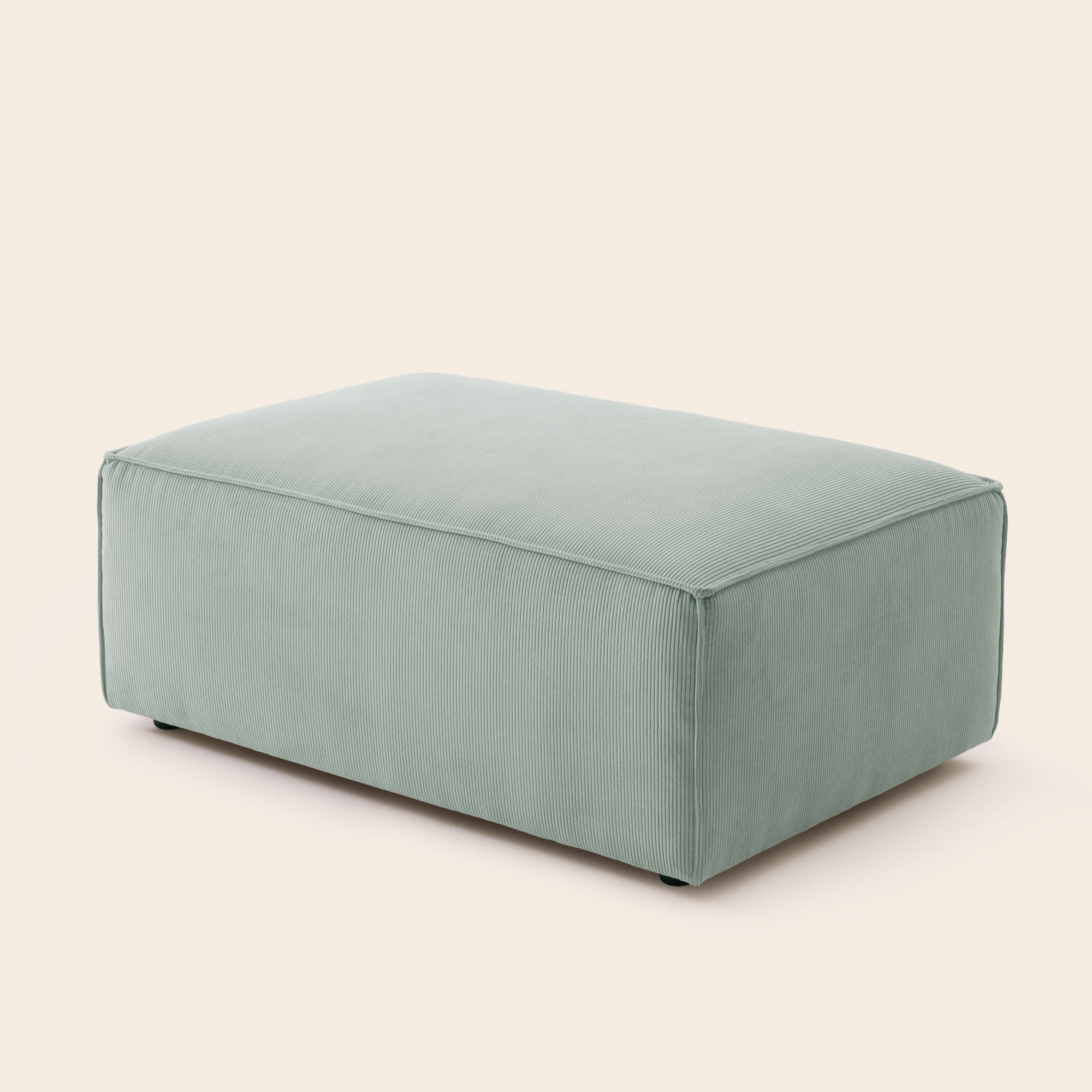 Pouf DYONIS velours côtelé vert de gris