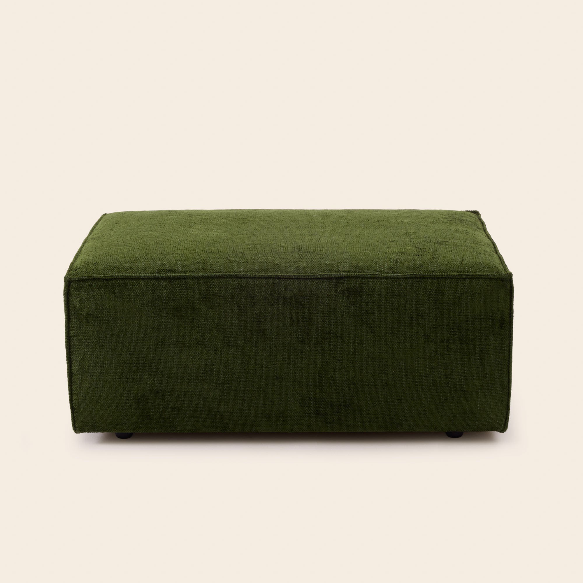 Pouf DYONIS chenille vert olive