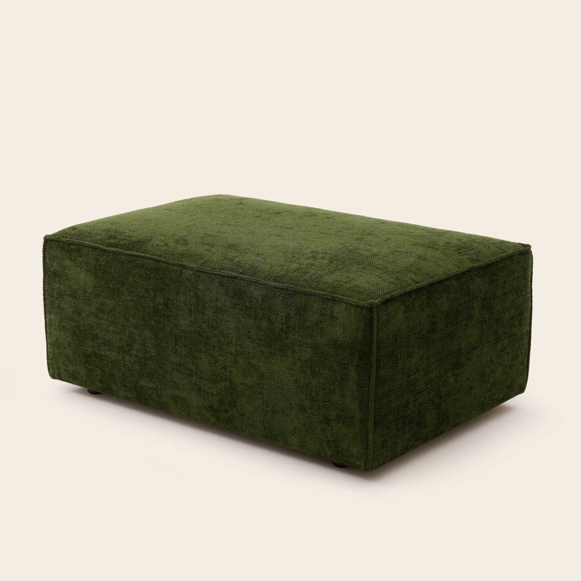 Pouf DYONIS chenille vert olive