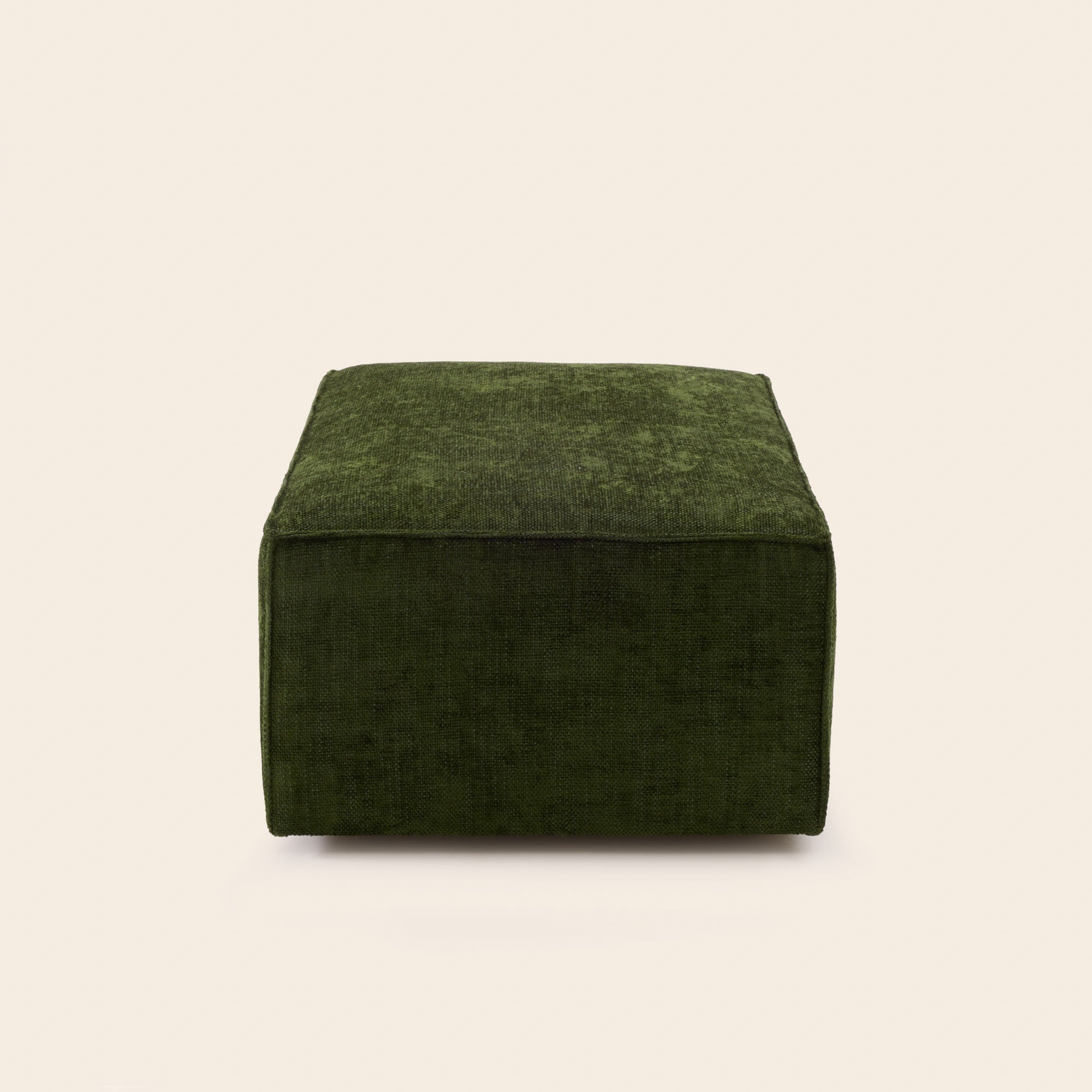 Pouf DYONIS chenille vert olive