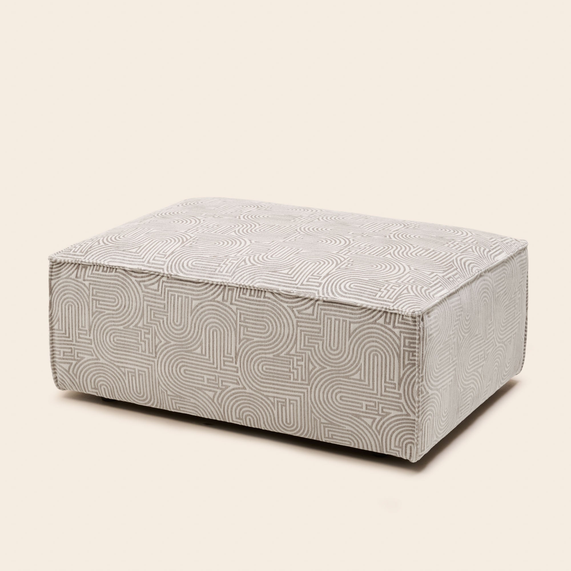 Pouf DYONIS klark blanc et naturel