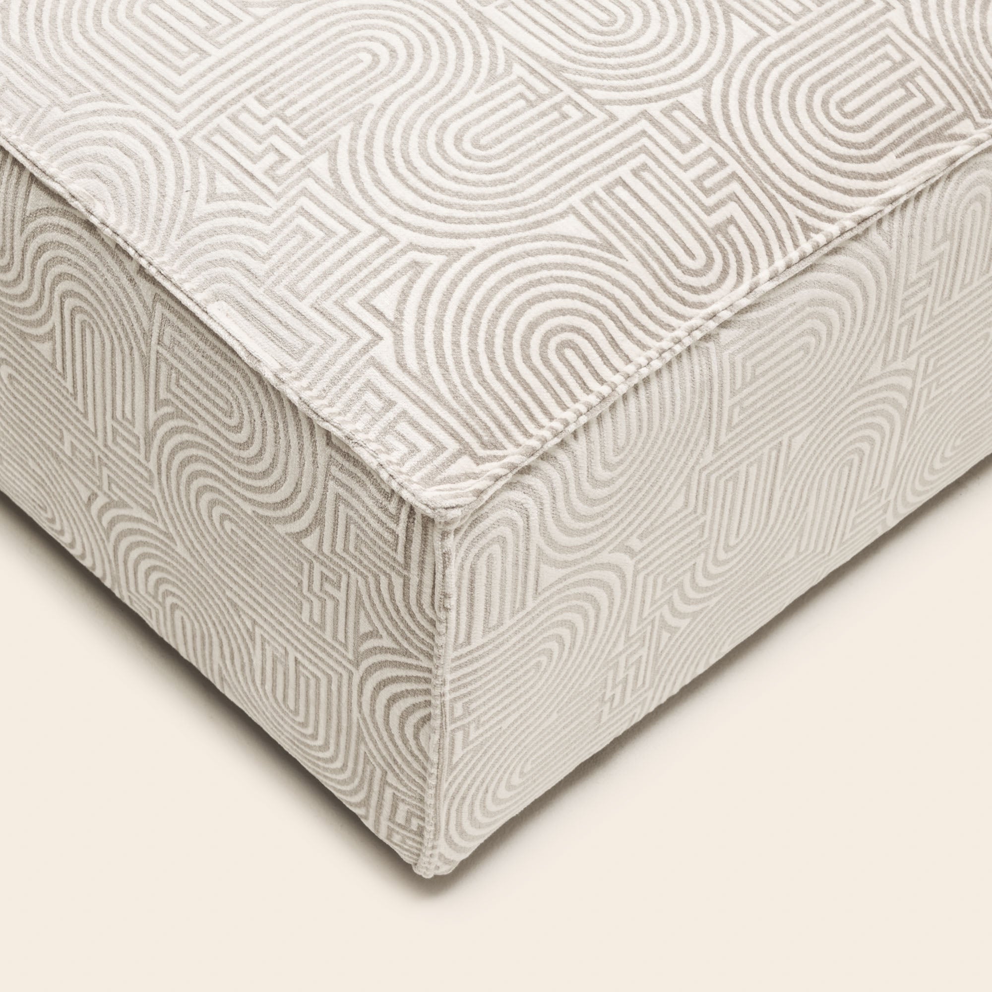 Pouf DYONIS klark blanc et naturel