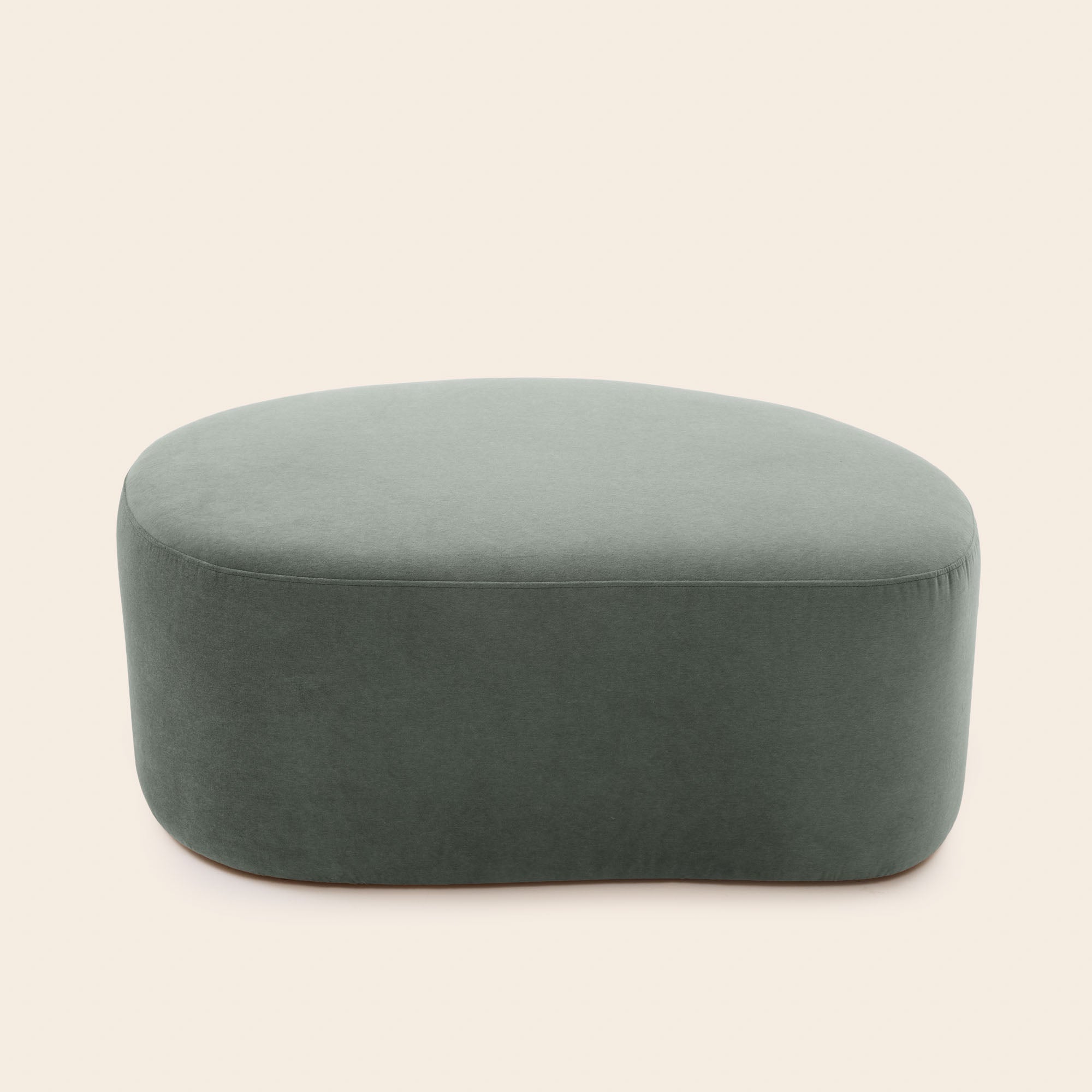 Pouf JULIKA velours kaki grisé