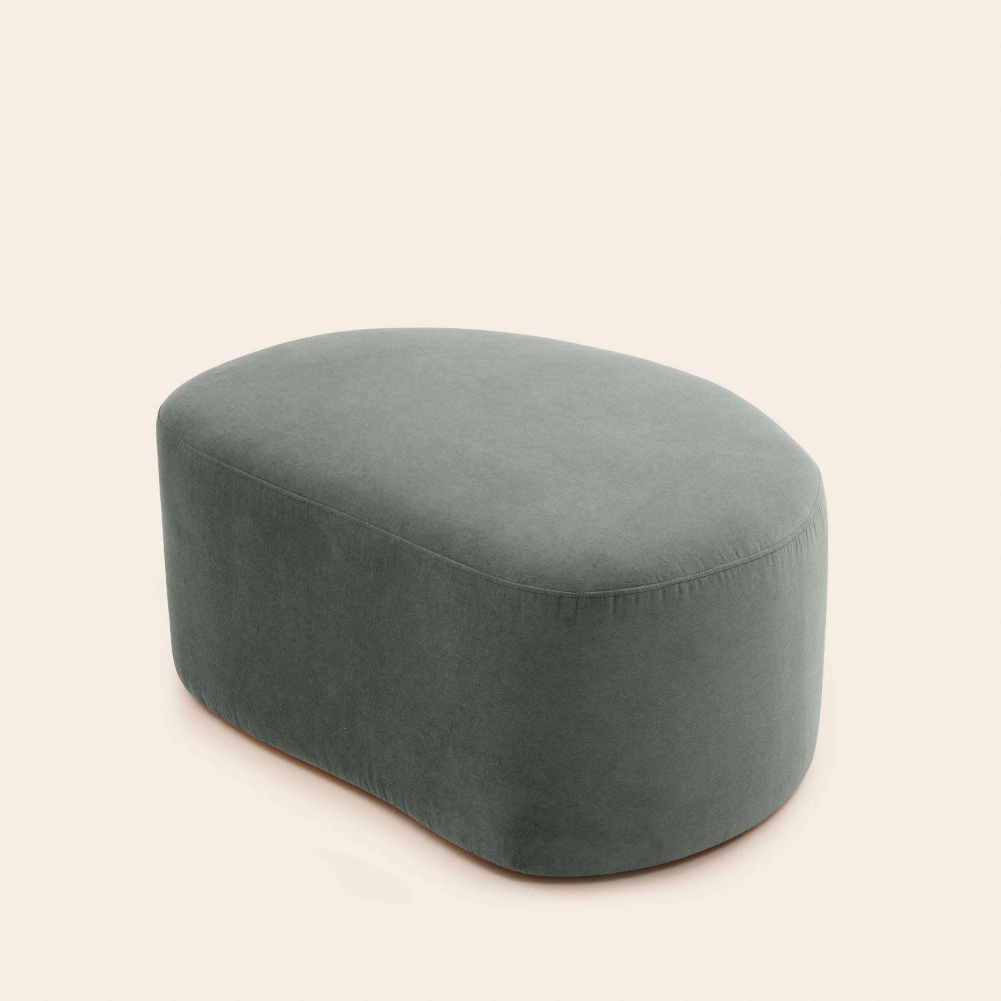 Pouf JULIKA velours kaki grisé