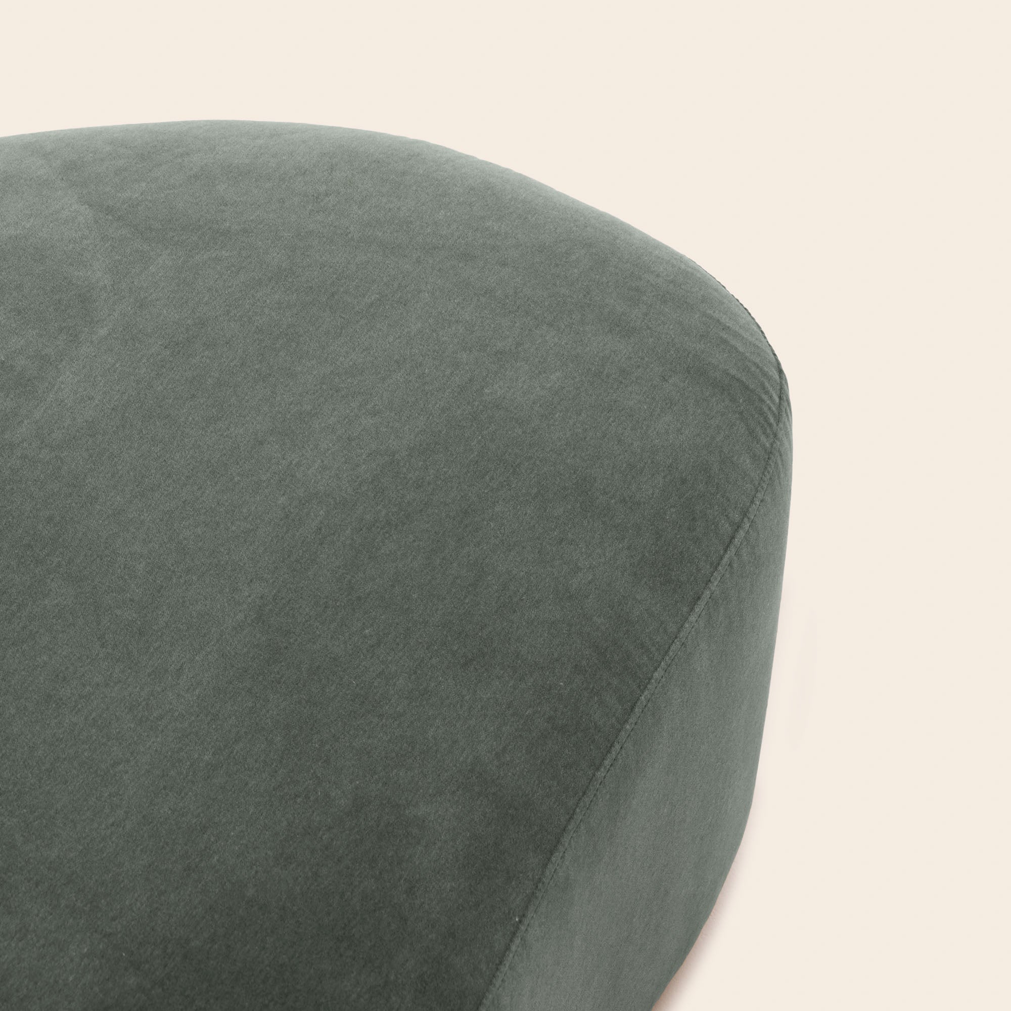 Pouf JULIKA velours kaki grisé