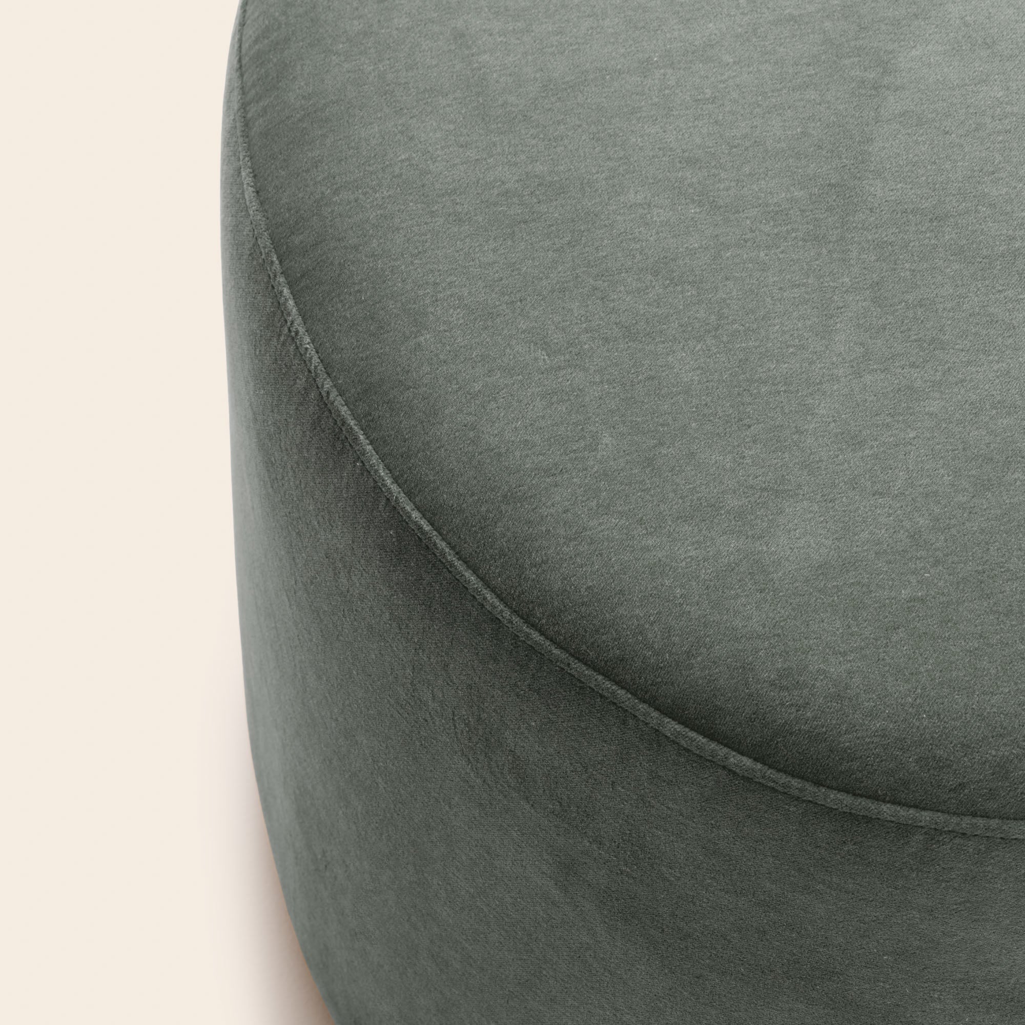 Pouf JULIKA velours kaki grisé