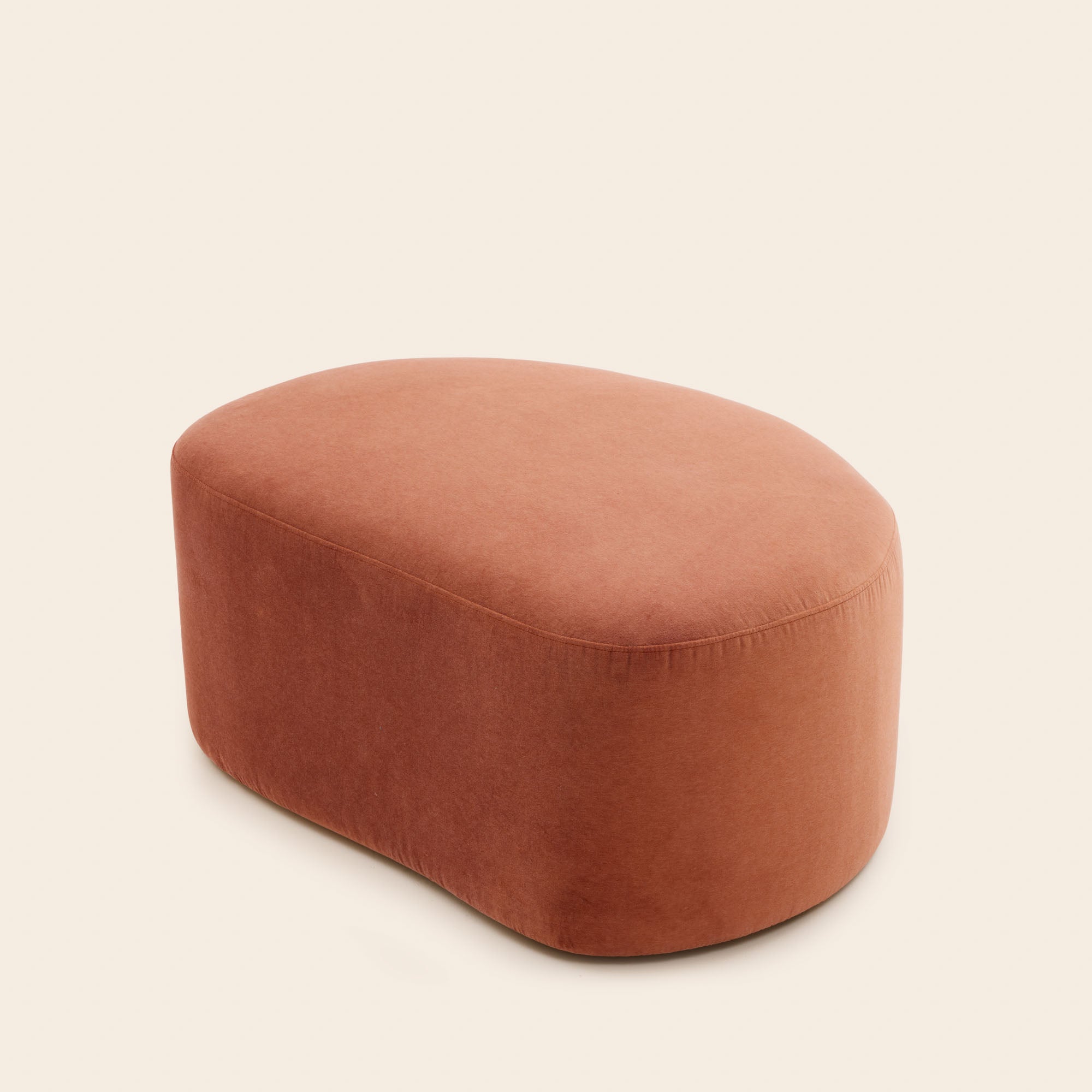 Pouf JULIKA velours orange corail