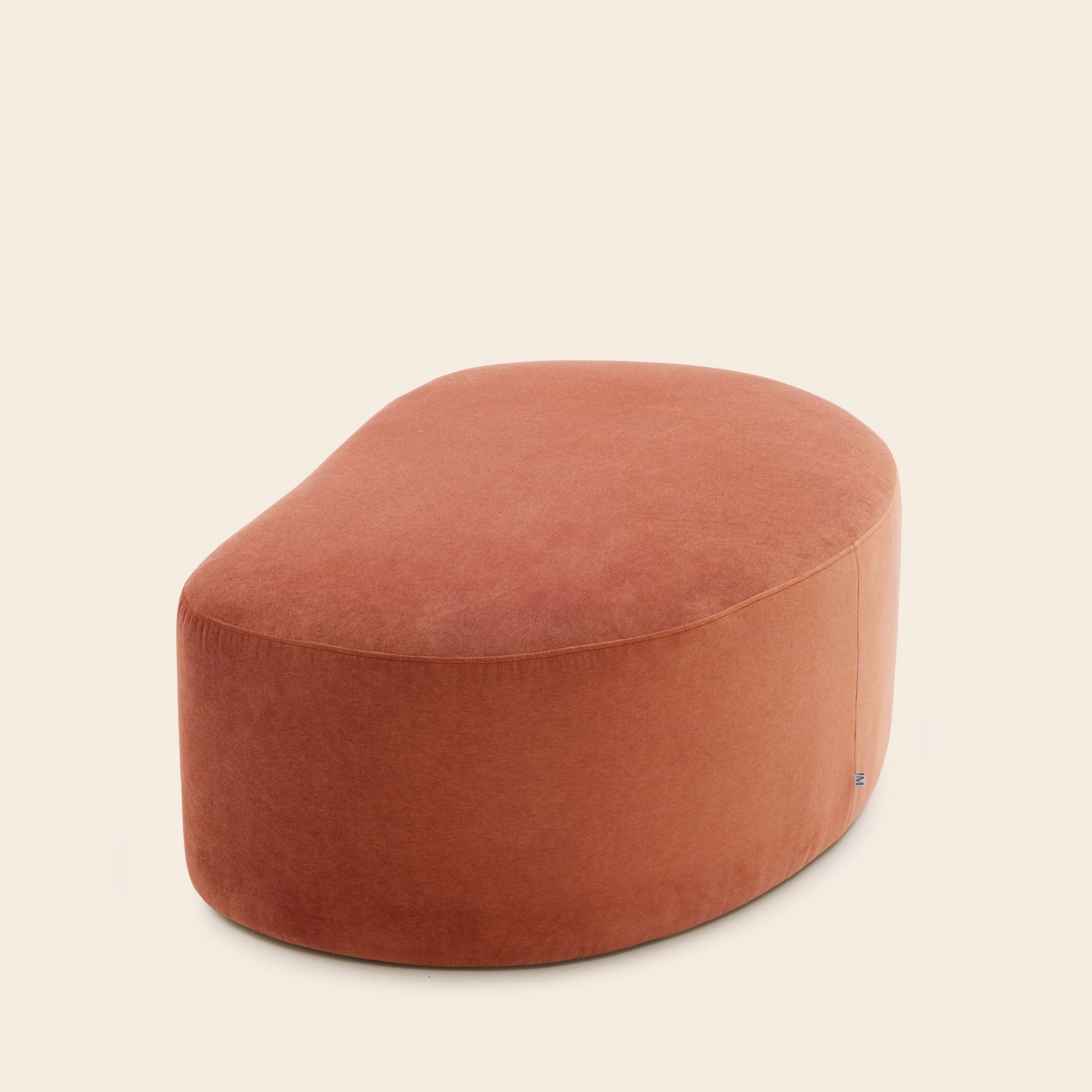 Pouf JULIKA velours orange corail