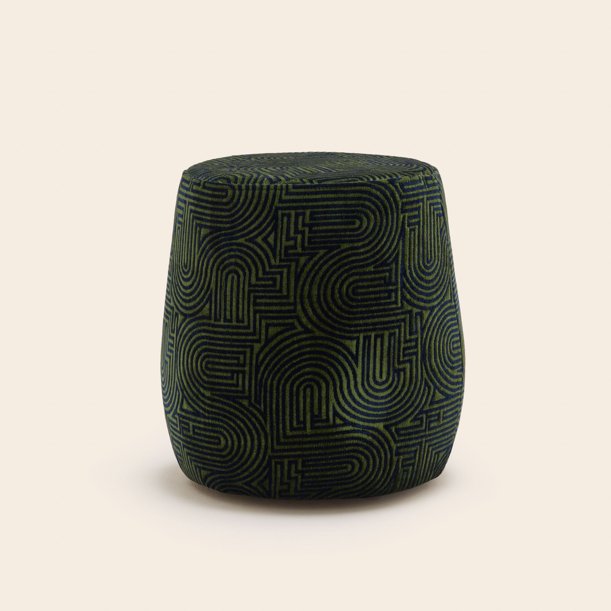 Pouf LEAH bleu nuit et vert olive