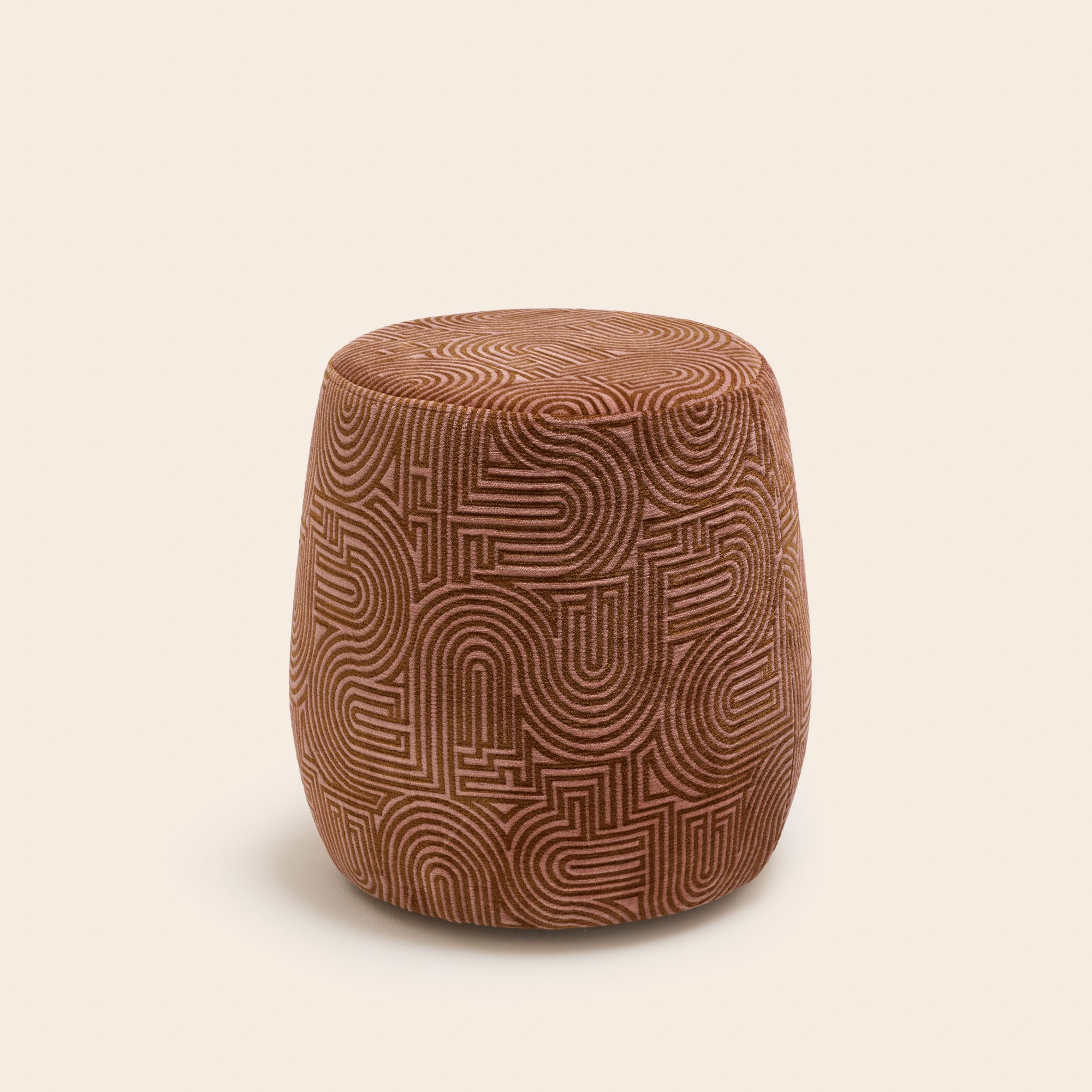 Pouf LEAH rosé et caramel