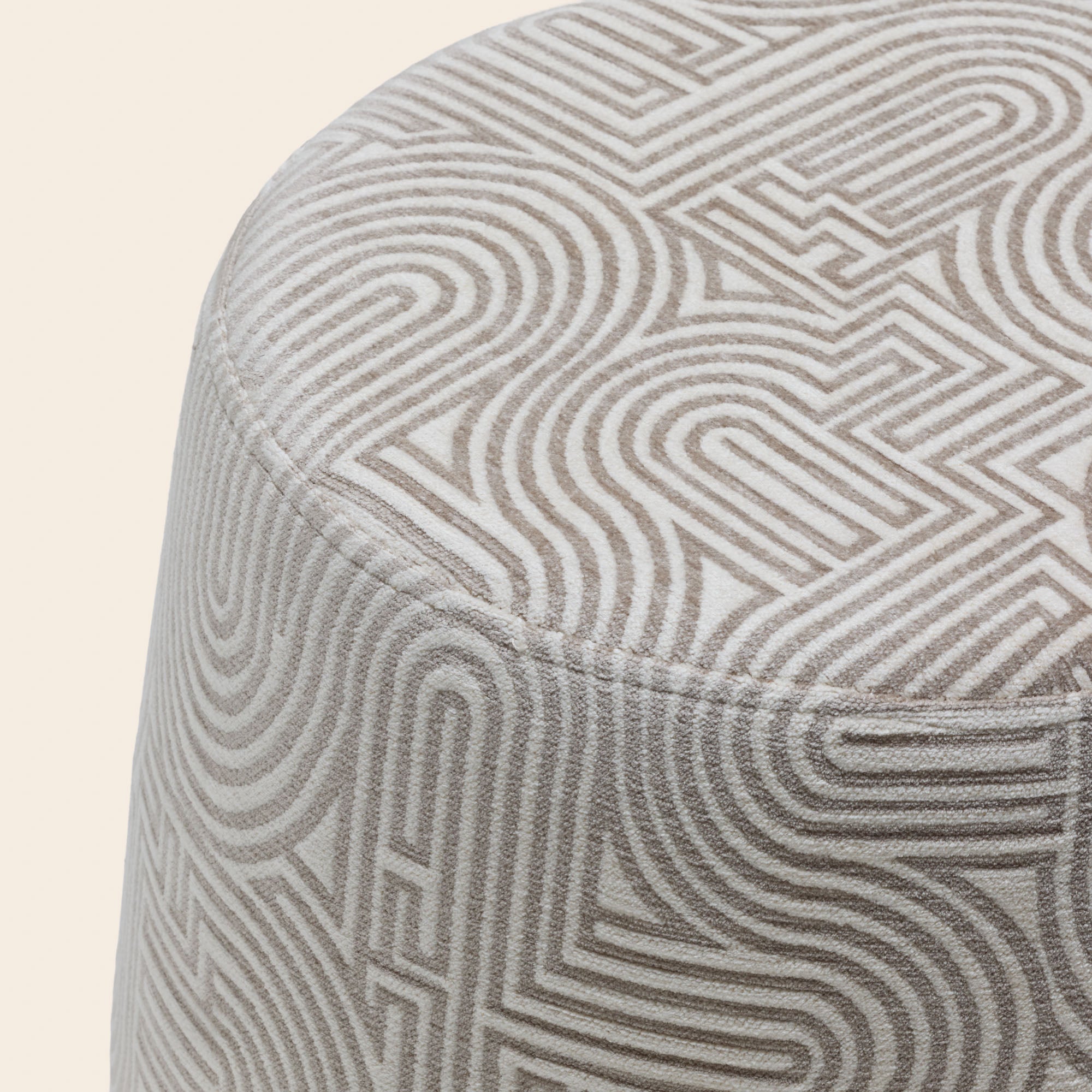 Pouf LEAH ivoire et taupe