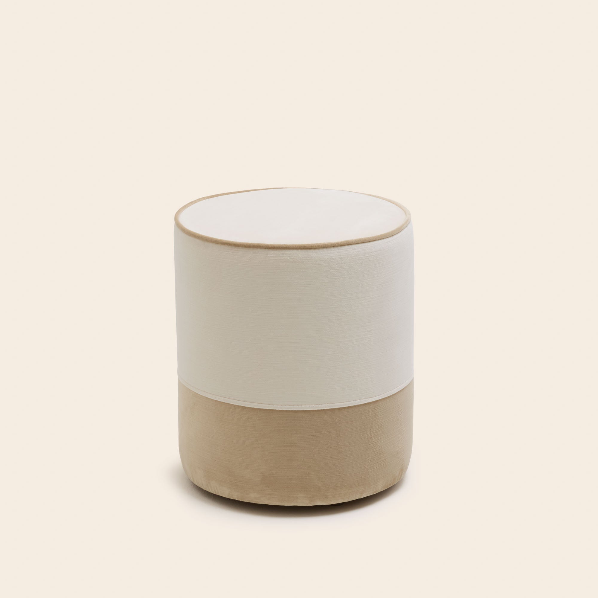 Pouf NOE ivoire et beige chic
