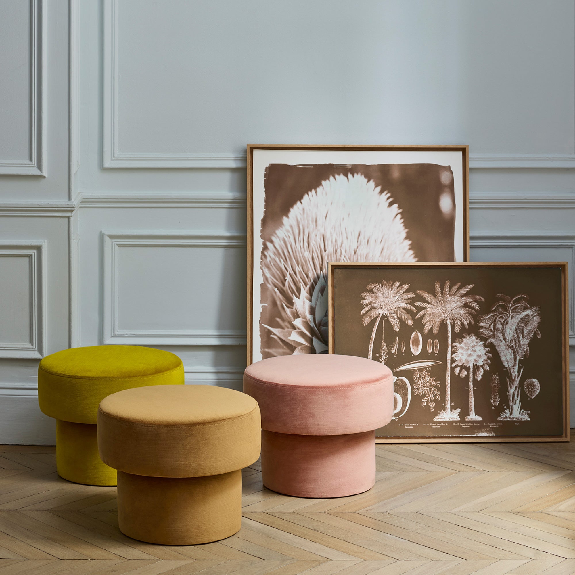 Pouf POPPIE pêche rosé