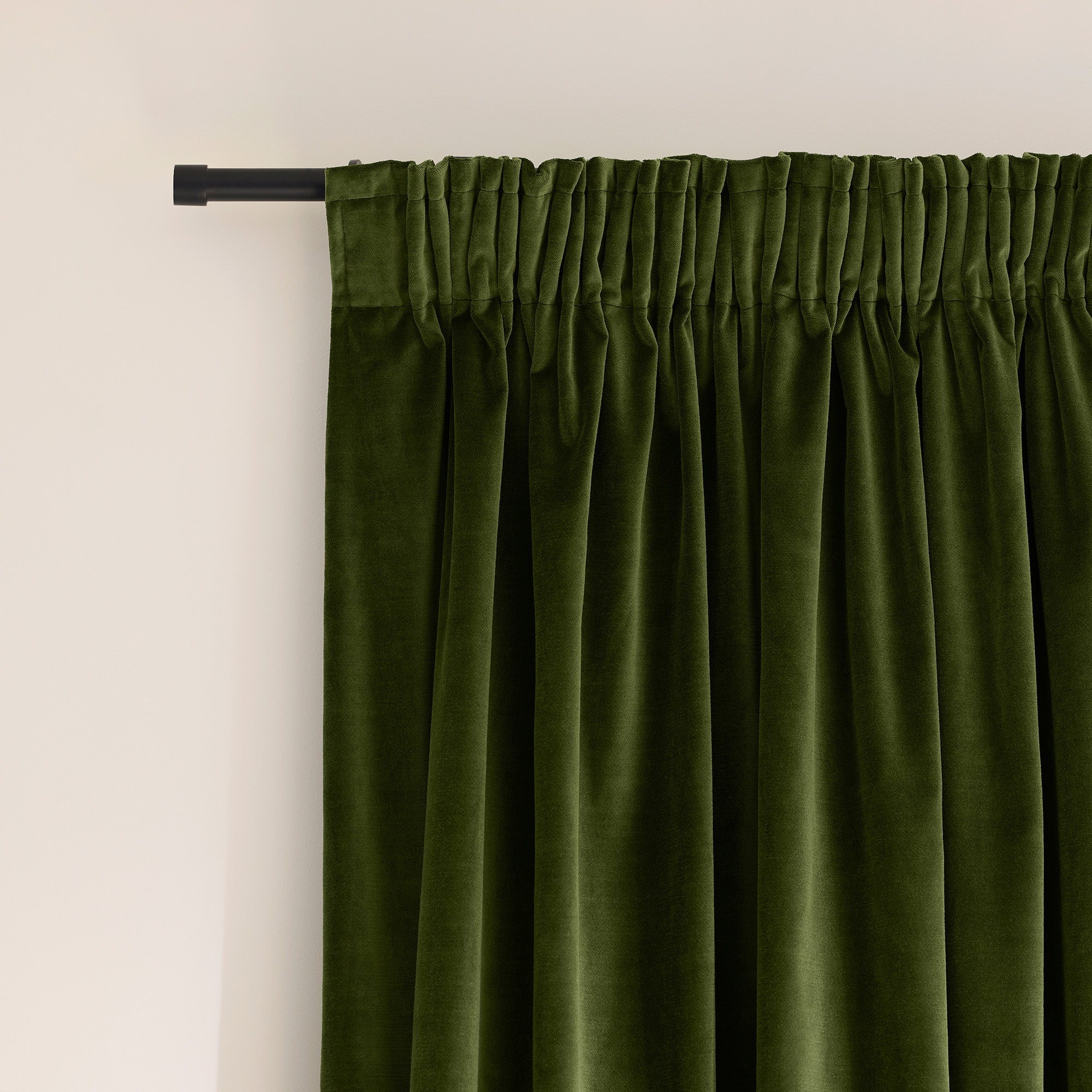 Rideau à galon fronceur DALILA vert olive