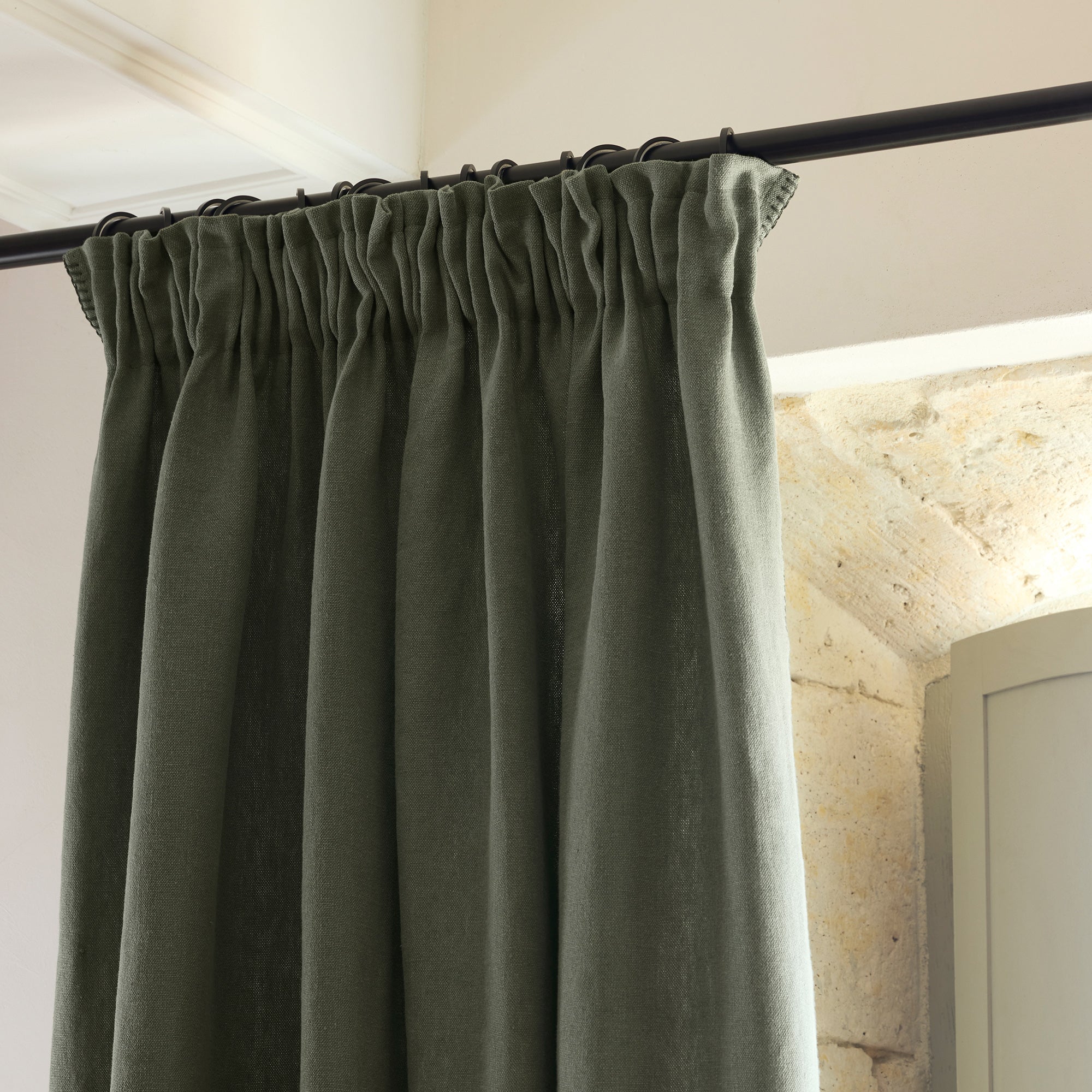 Tenda con arricciatura NINO grigio kaki e smerlato