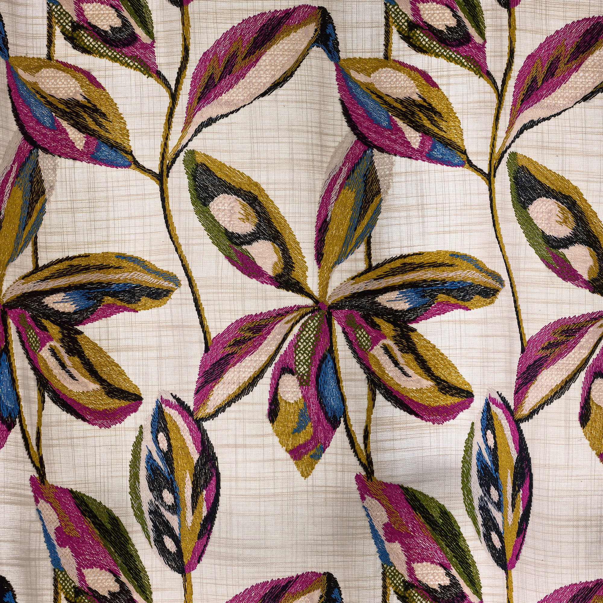 Rideau à galon fronceur RAMHA calcaire et multicolore