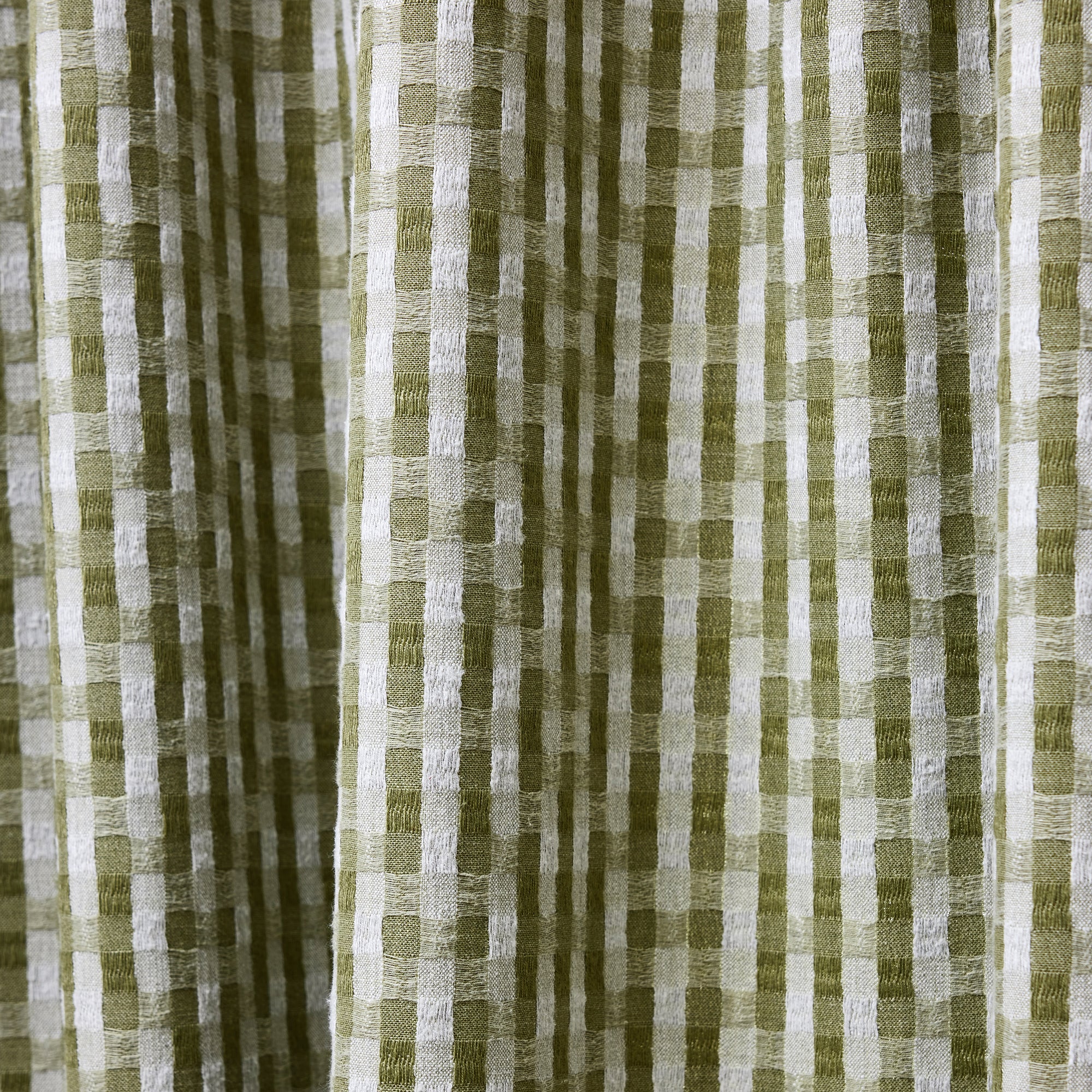 Rideau à oeillets dorés CASTIN naturel et olive