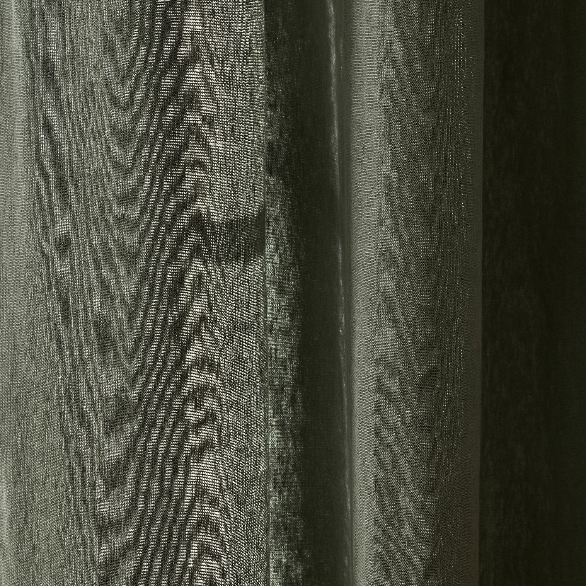 Rideau à oeillets dorés NINO kaki grisé et feston