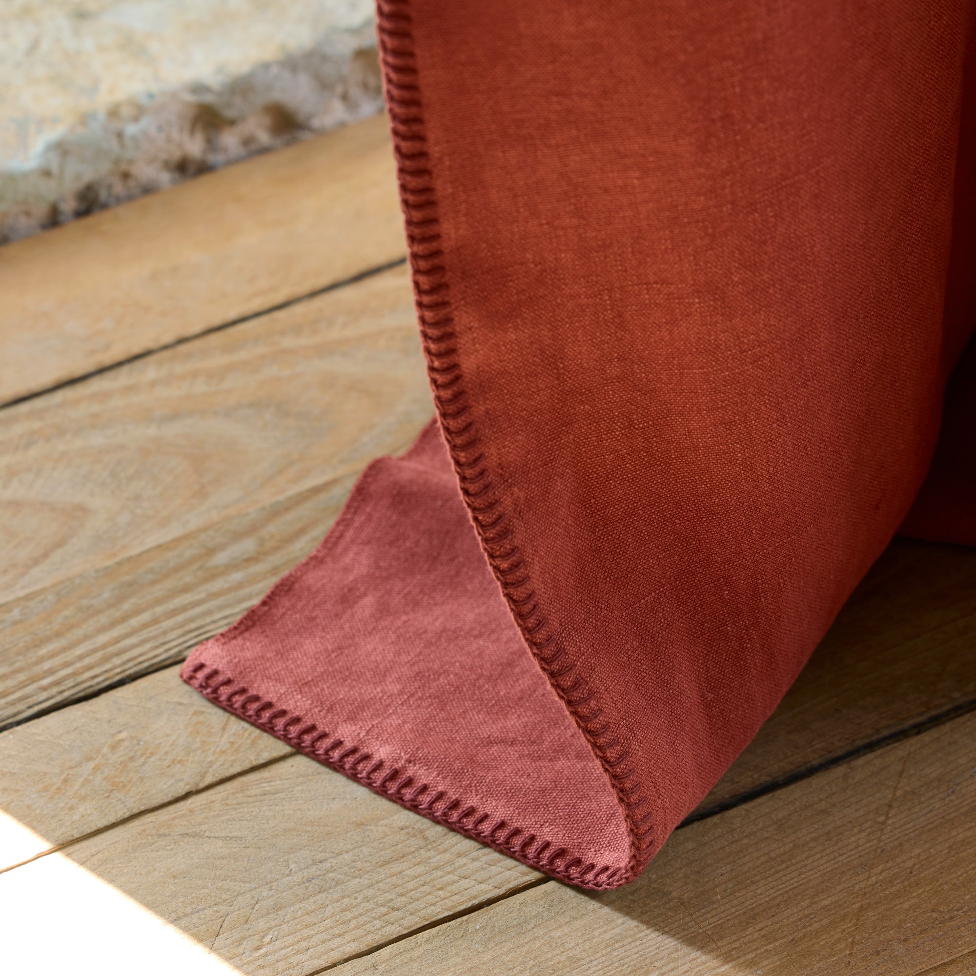 NINO brick and scallop gold eyelet curtain