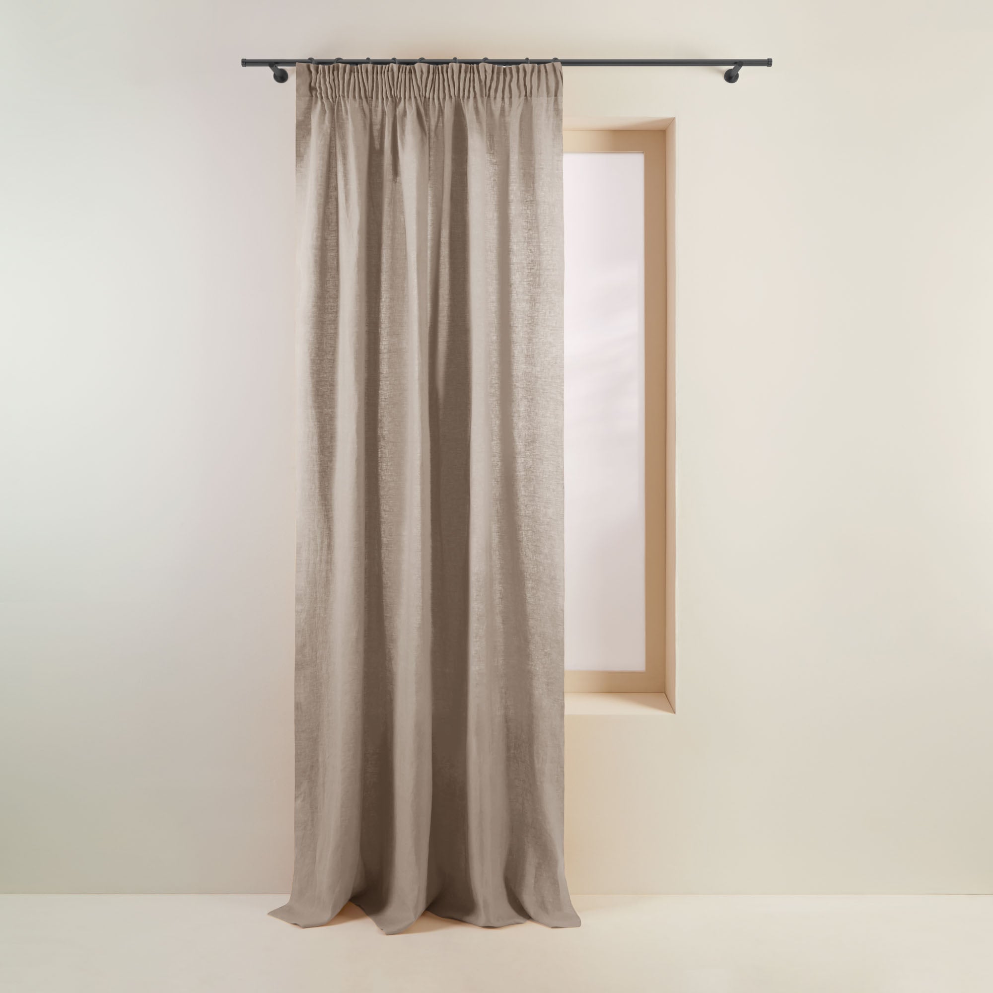 Rideau galon fronceur doublé occultant CARLINA ficelle