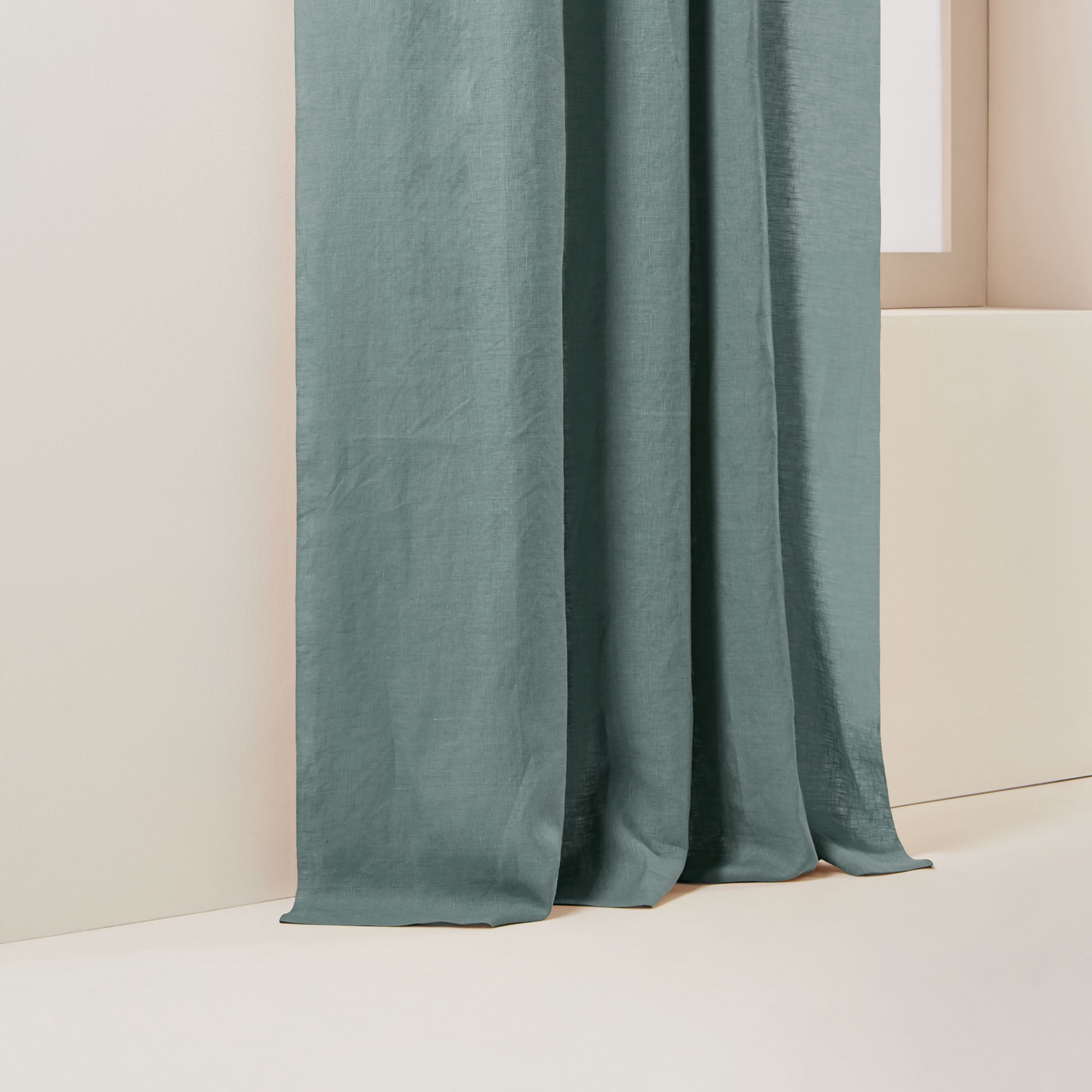 Rideau galon fronceur doublé occultant CARLINA vert de gris